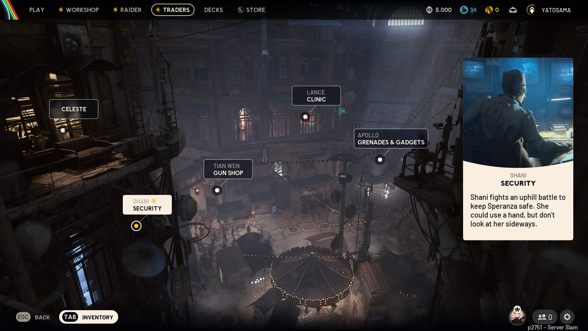 Find Shani in the traders tab to get the hatch key (Source: Embark Studios)