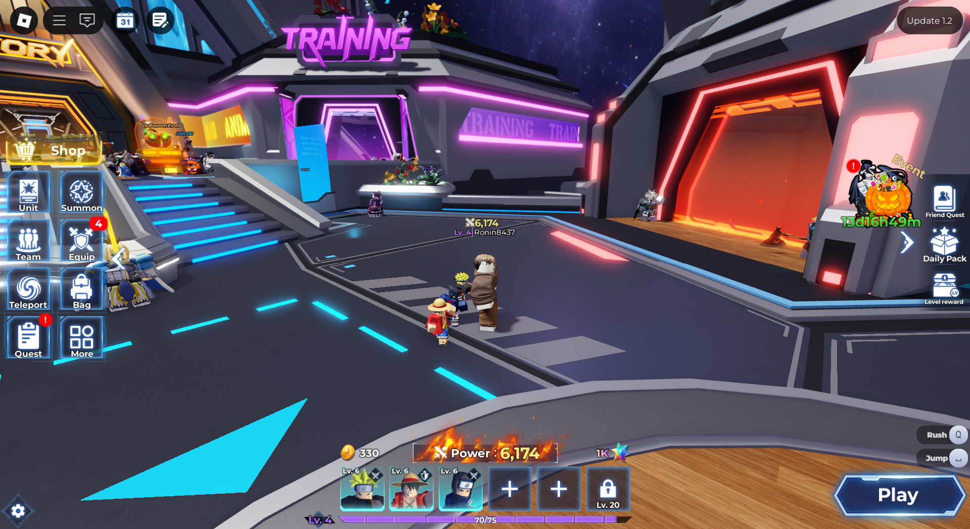 Some of the Units in Anime Raid (Image via Roblox Corporation)