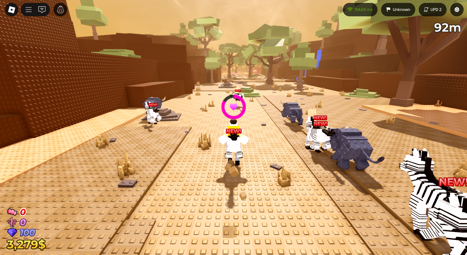 Taming a Animal in Raise Animals (Image via Roblox Corporation)