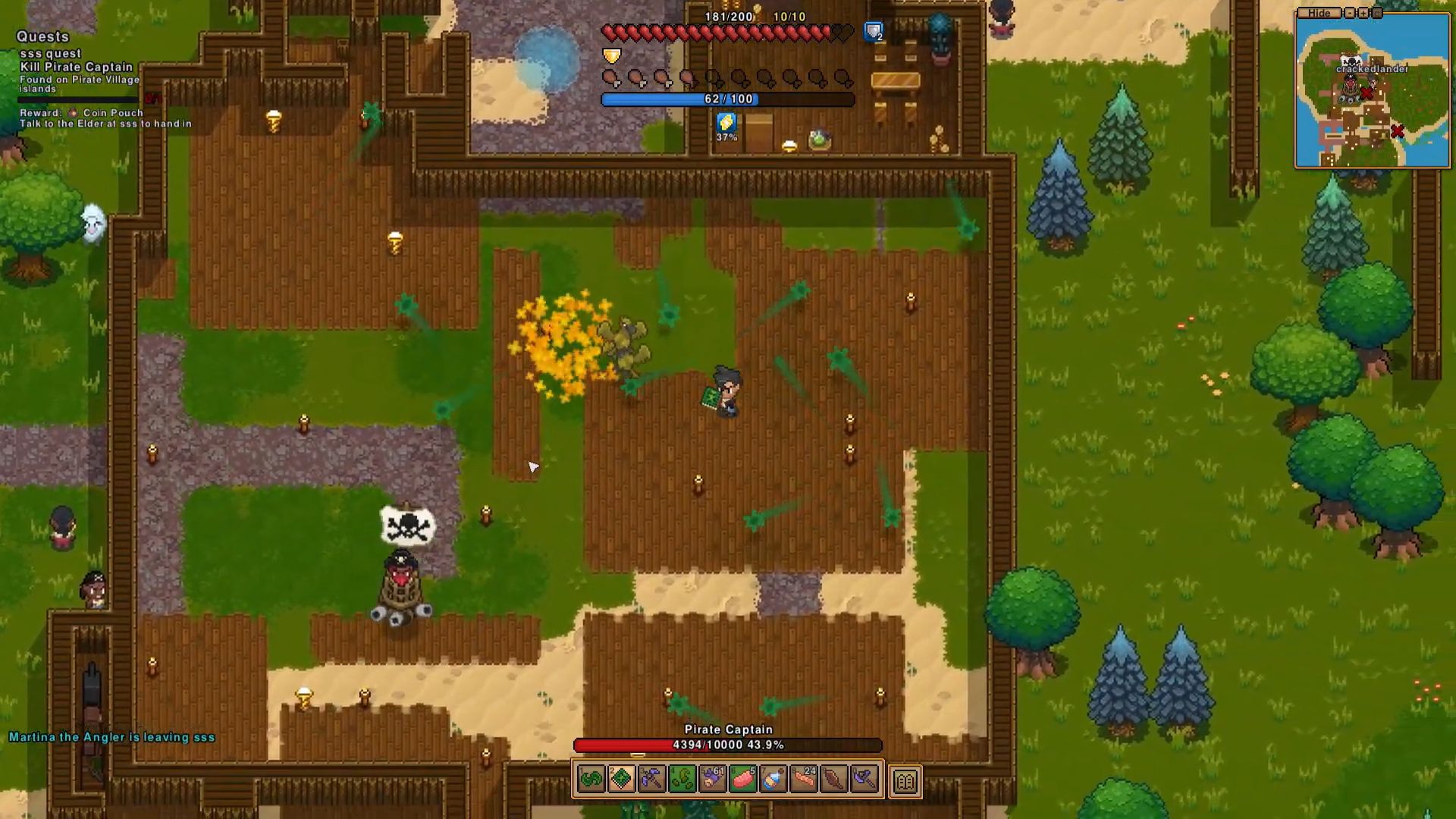 Build a box and isolate the Pirate Captain in Necesse (Image via Fair Games ApS)