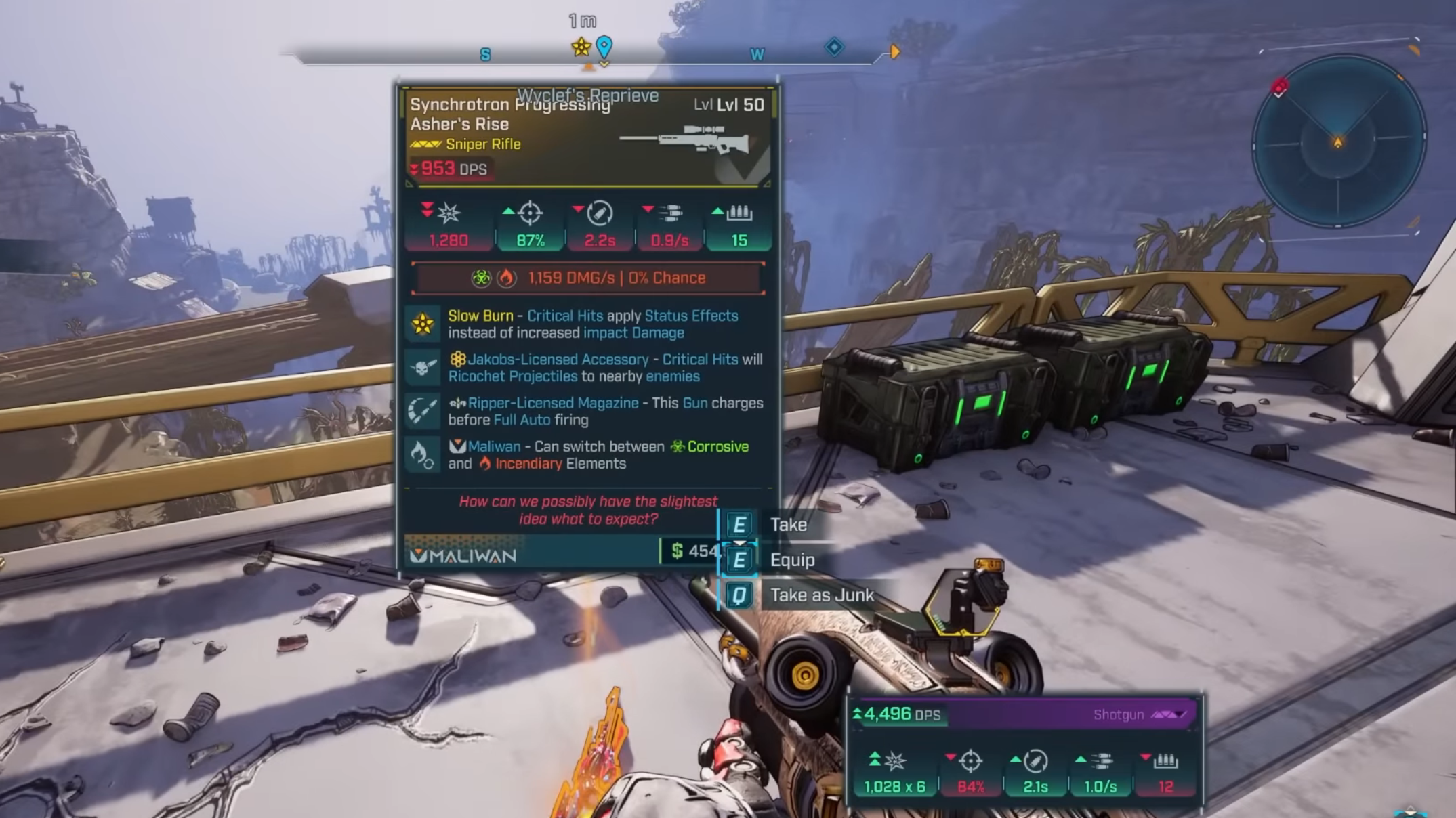 Asher's Rise Legendary Sniper Rifle (Image via 2K Games)