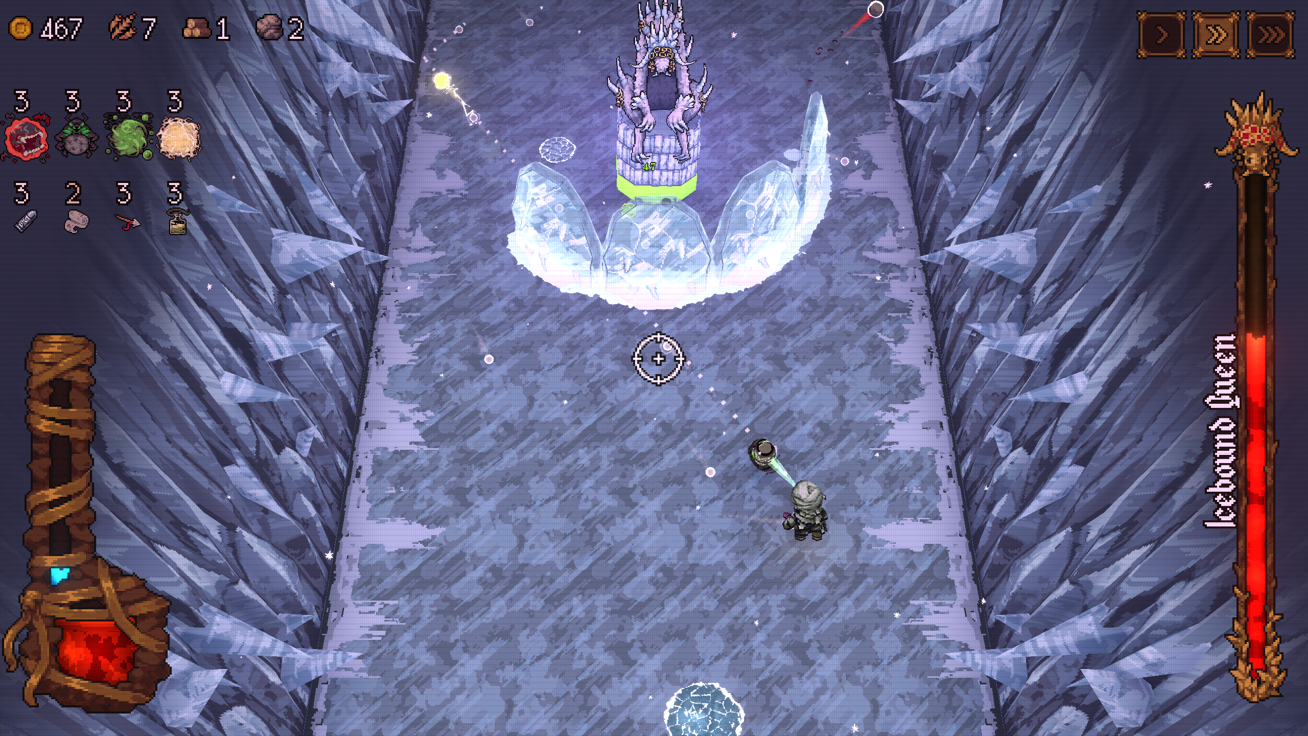 Icebound Queen Boss Overview in Ball X Pit (Image via Devolver Digital)