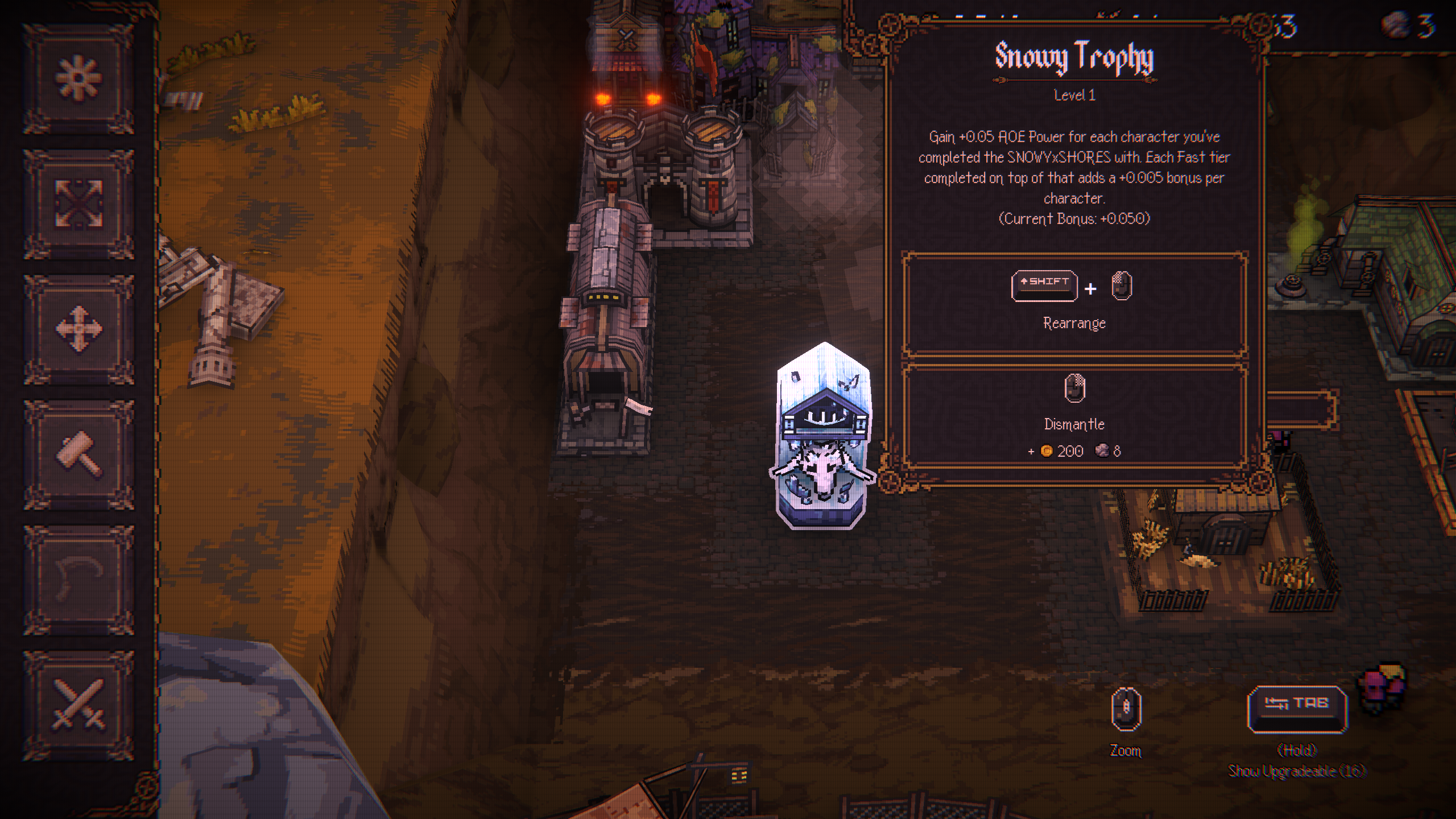 Snowy Trophy Building Overview in Ball X Pit (Image via Devolver Digital)