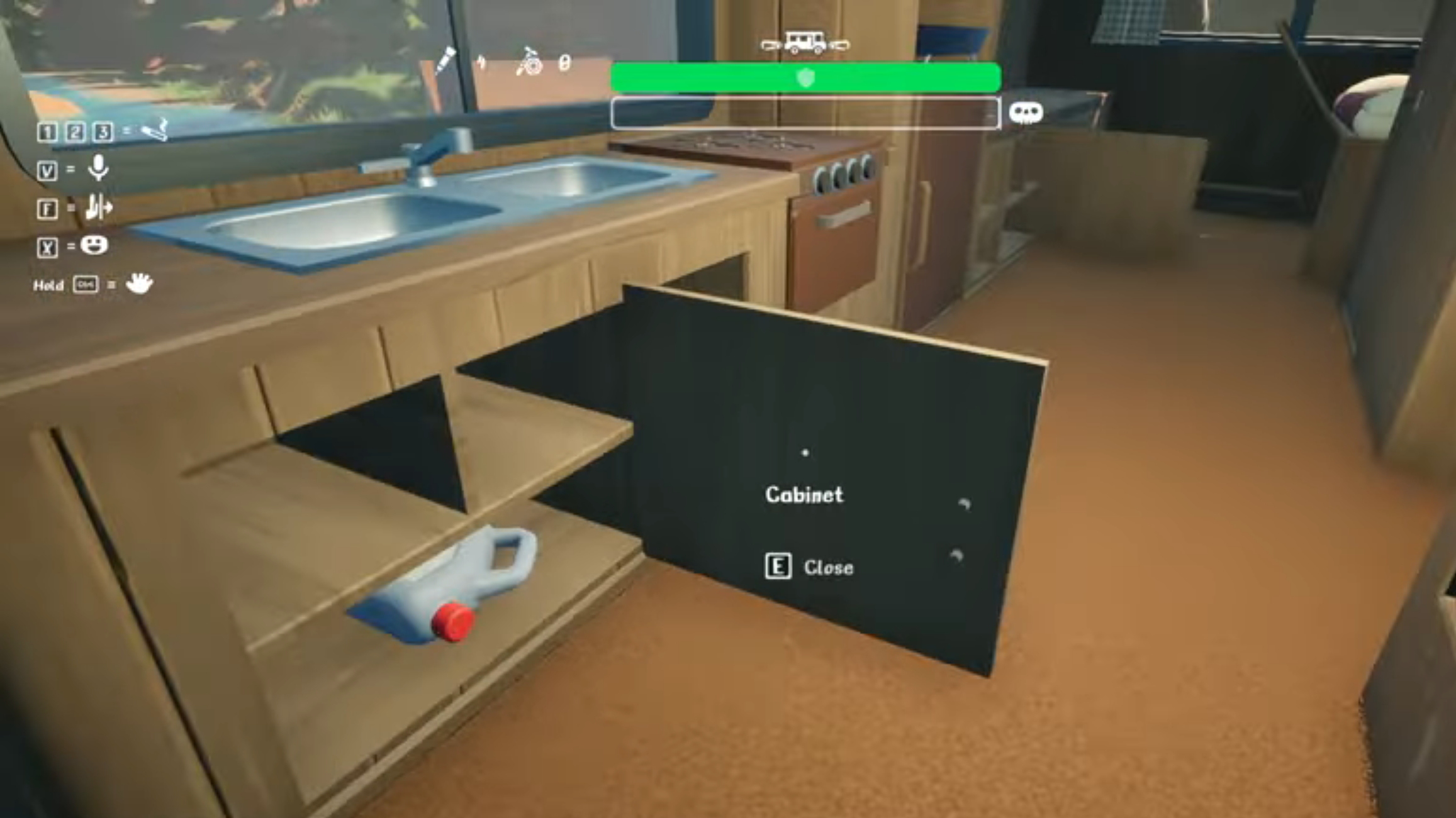 Store Engine Oil inside shelves and cabinets (Image via Nuggets Entertainment)