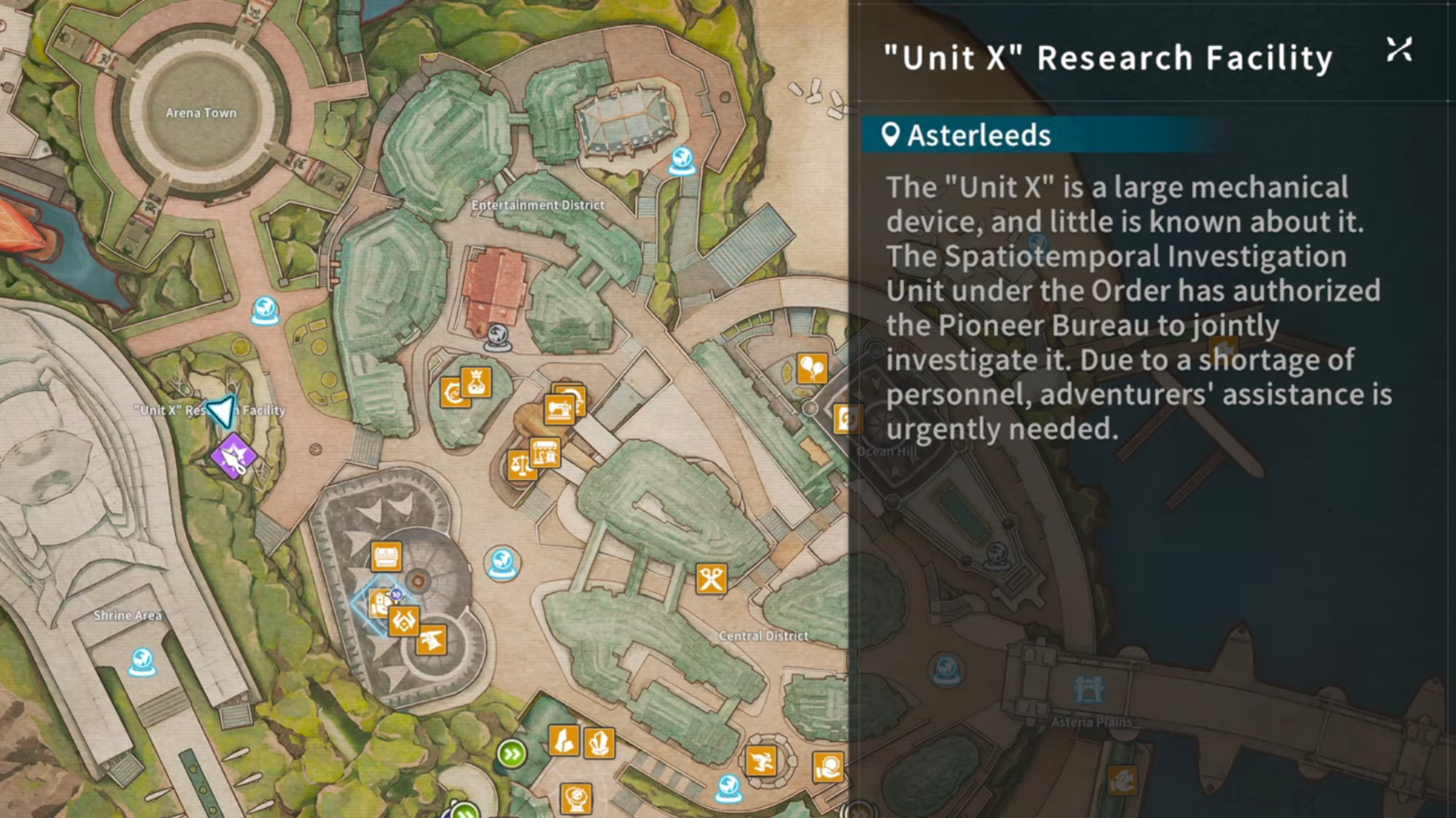 Unit X Research Facility Overview in Blue Protocol Star Resonance (Image via A Plus Japan)