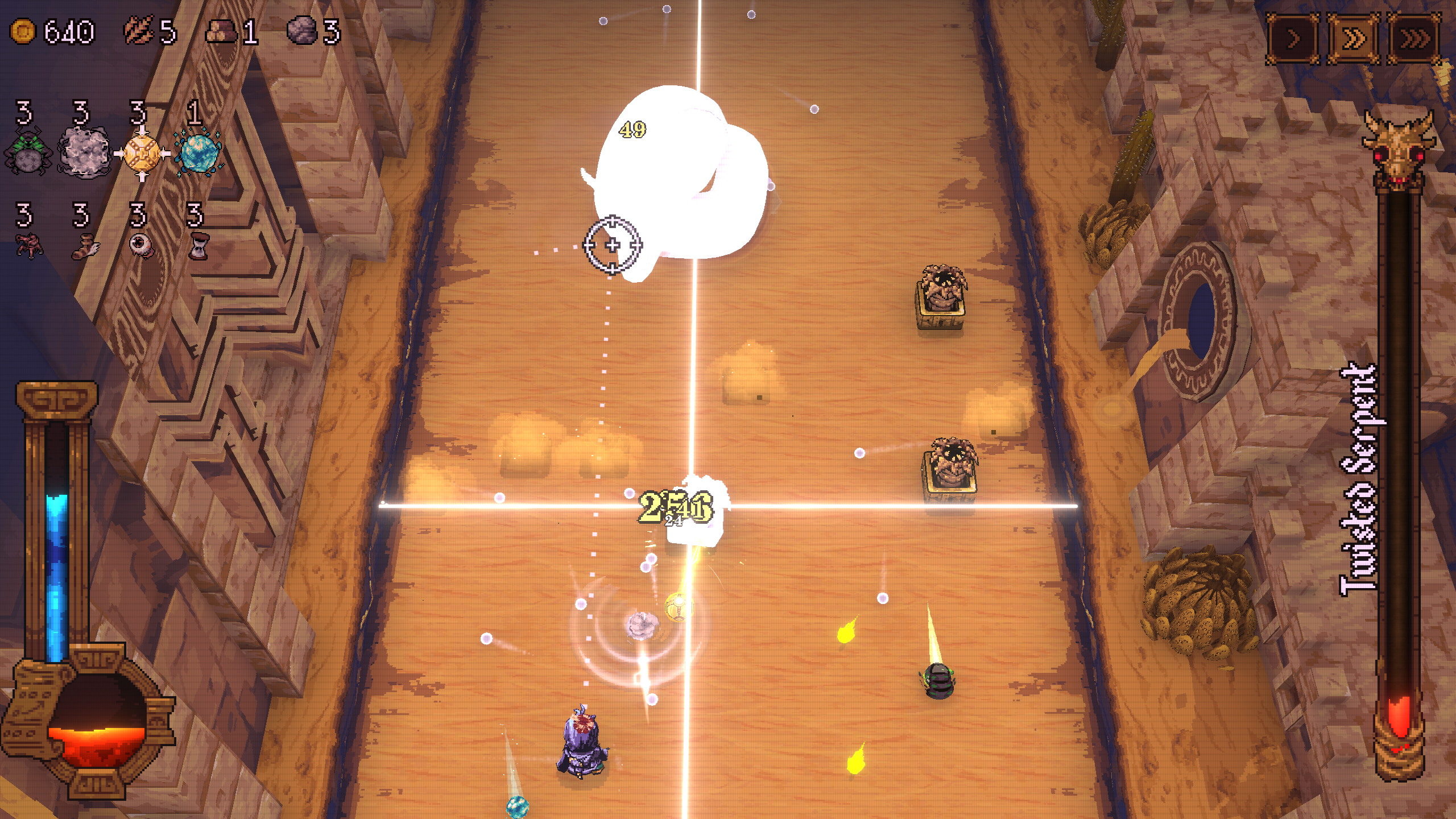 Twisted Serpent Boss Battle Overview in Ball X Pit (Image via Devolver Digital)
