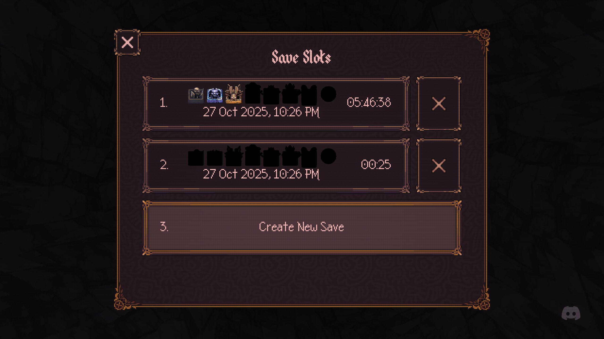 Save File Overview in Ball X Pit (Image via Devolver Digital)