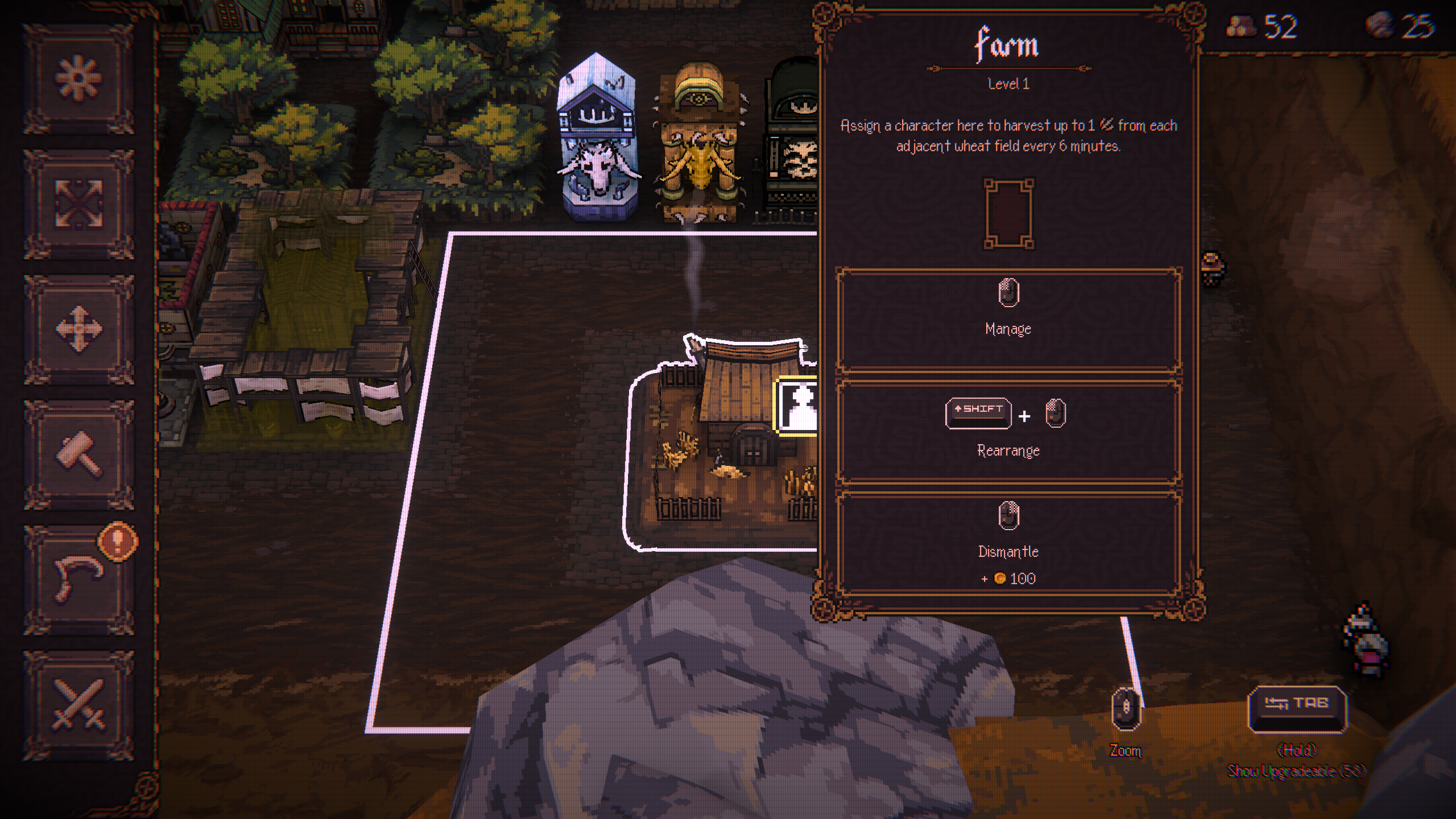 Assign Worker to a building in Ball X Pit (Image via Devolver Digital)