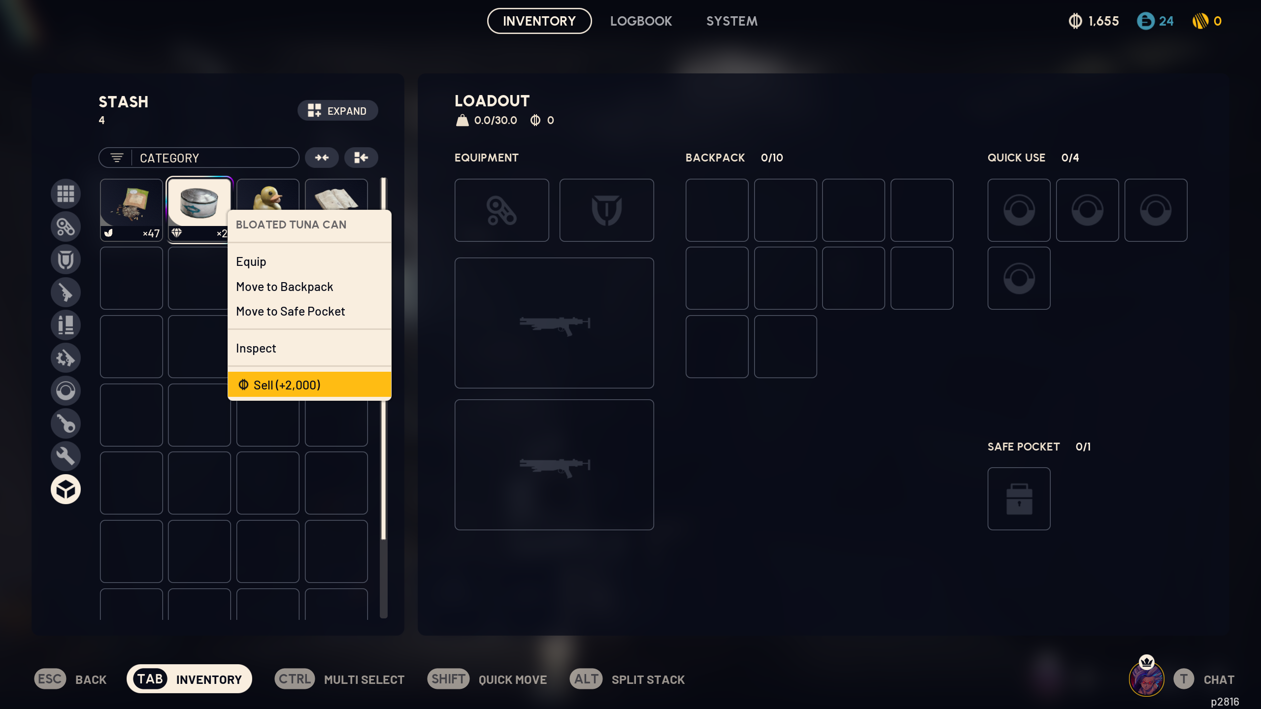 Select what you wish to do with your Trinkets (Image via Embark Studios)