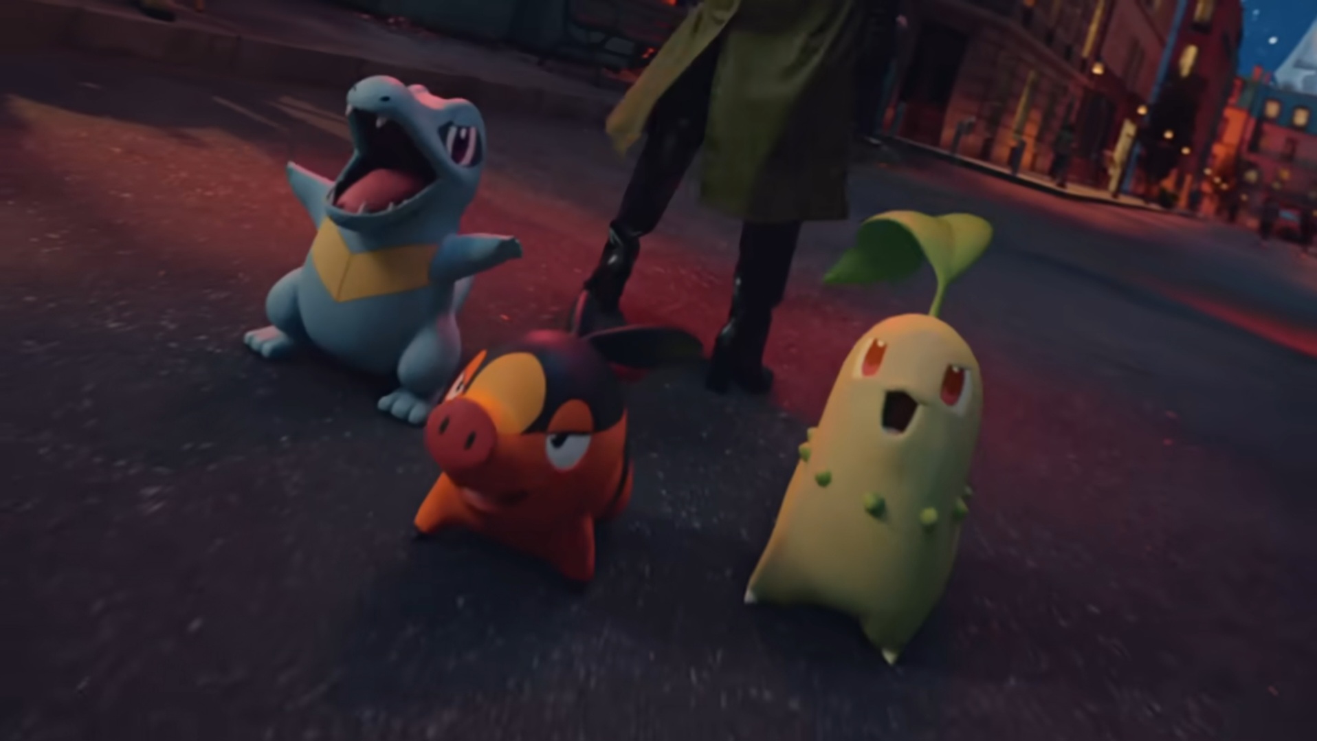 Totodile, Tepig, and Chikorita, the three starters of Pokemon Legends Z-A (Image via TPC)