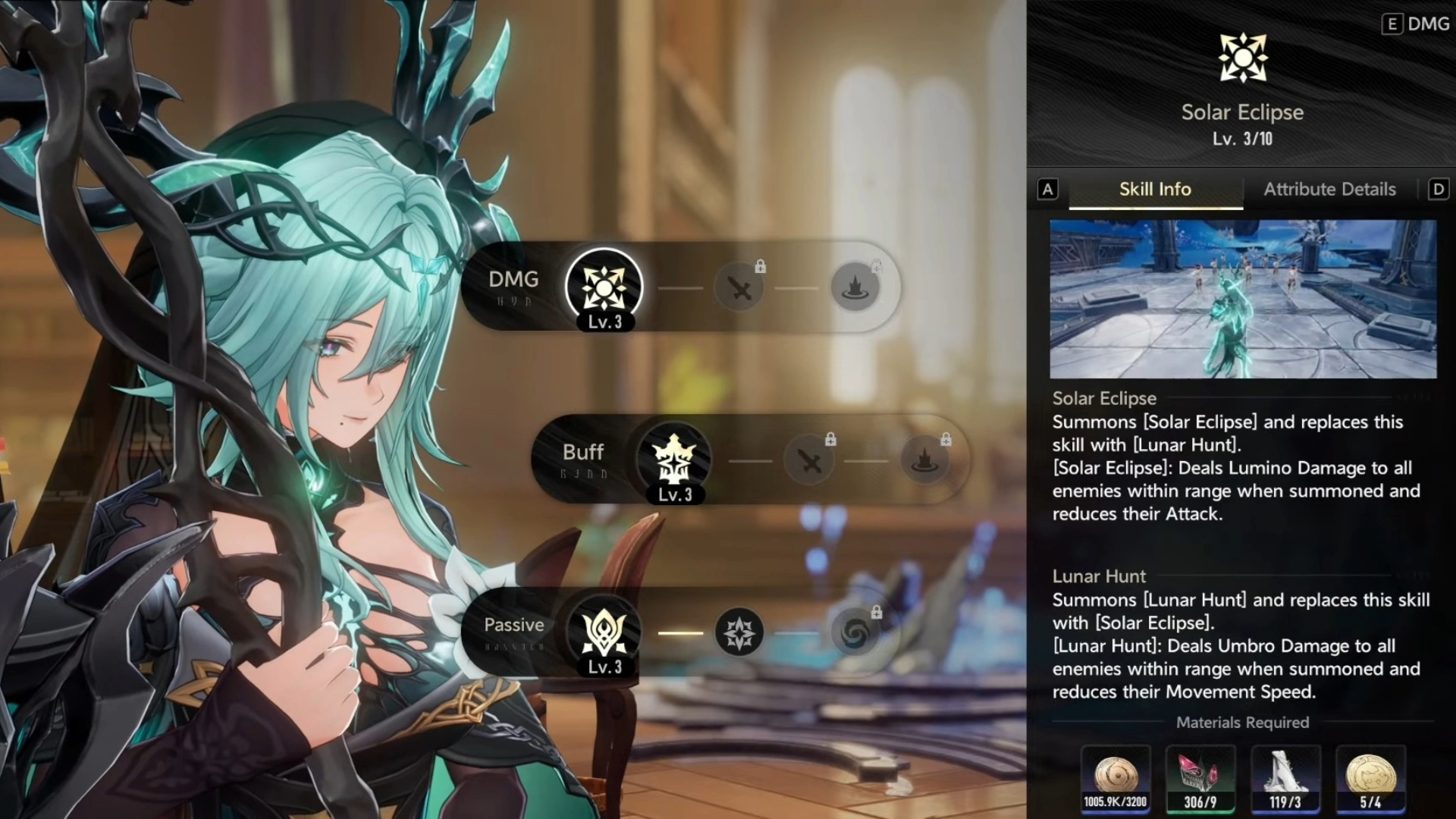 Solar Eclipse and Lunar Hunt are highly important skills