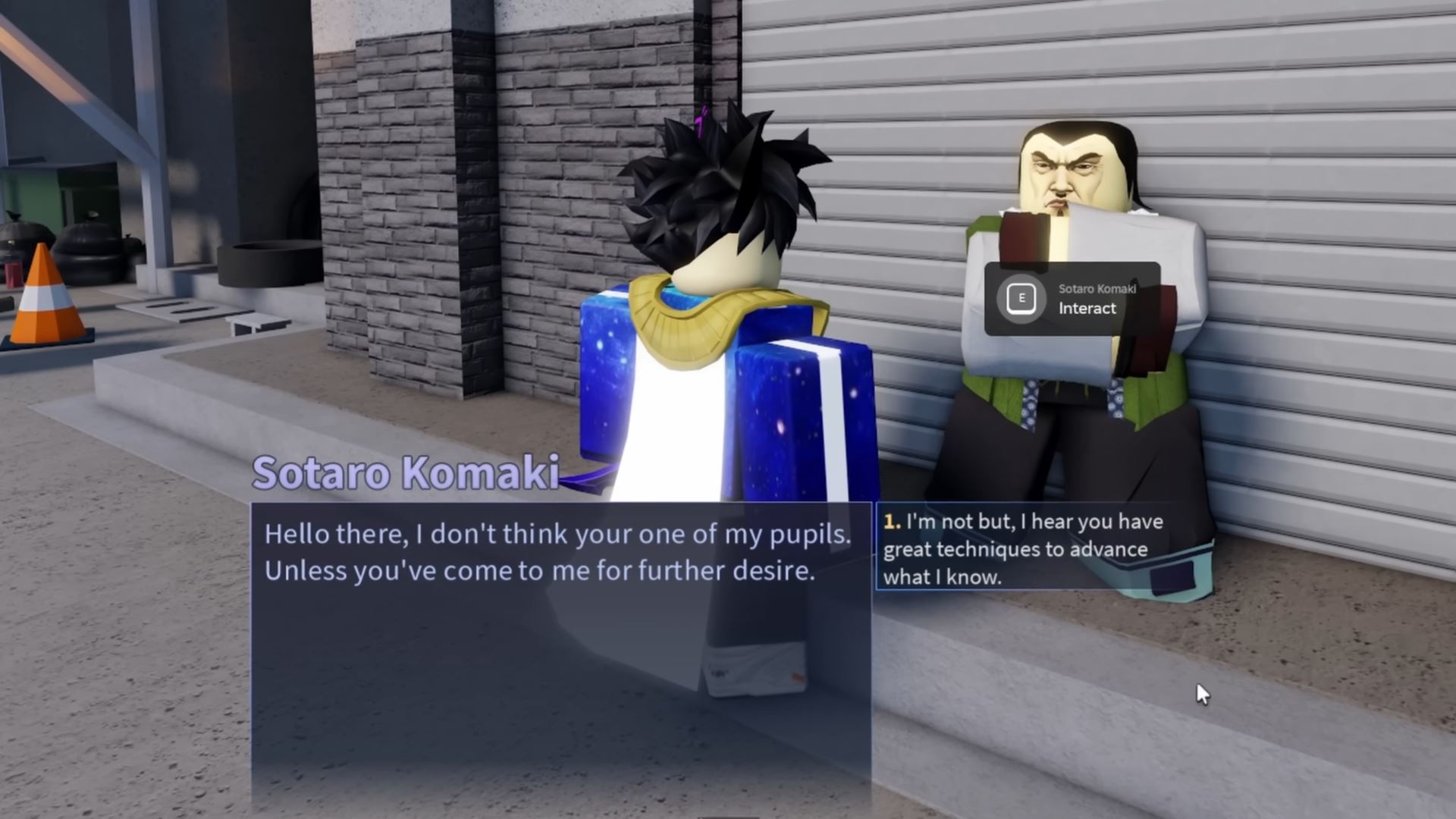 Sotaro Komaki NPC (Image via Roblox Corporation)