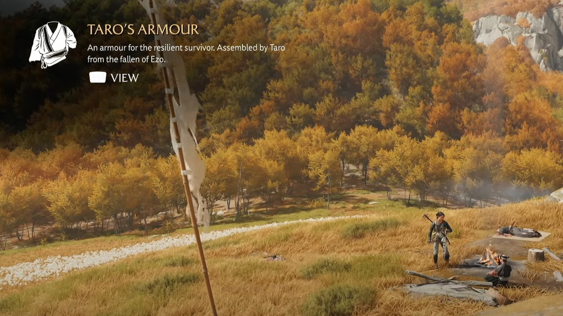 Speak with Taro to get the free armor