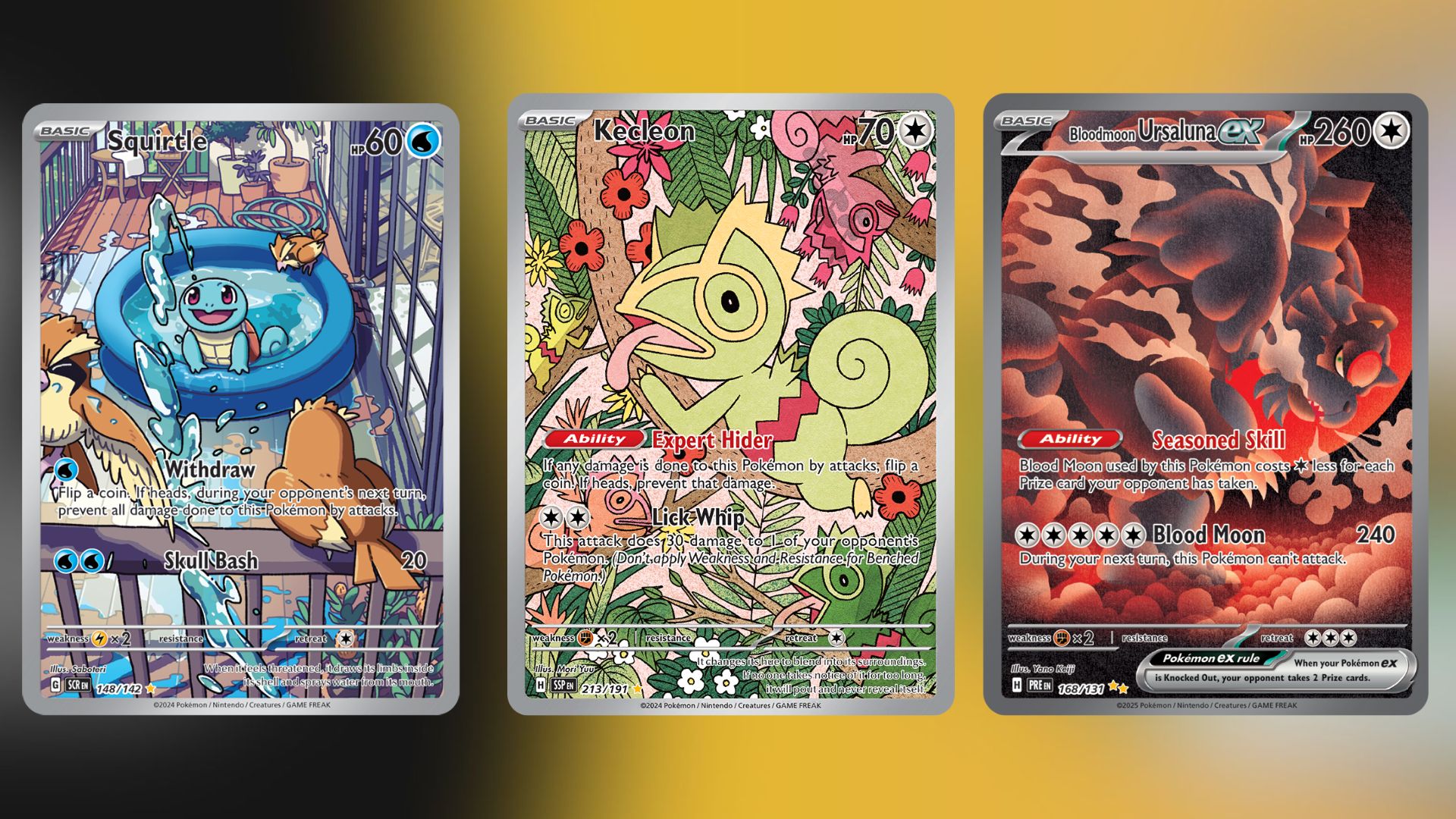 Squirtle, Kecleon, and Bloodmoon Ursaluna ex (Image via TPC)