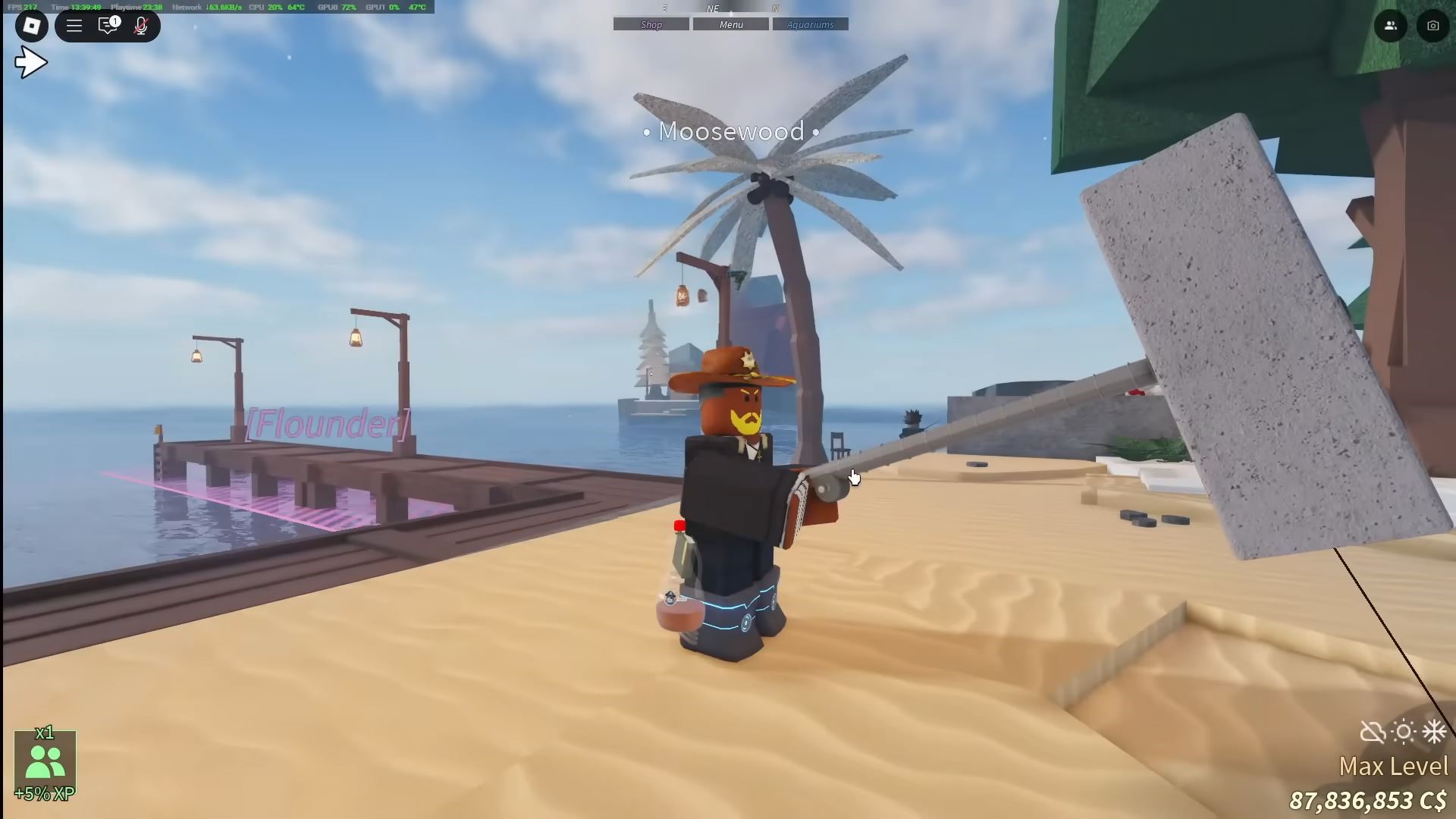 Stone Hammer Rod in Fisch (Image via Roblox Corporation)