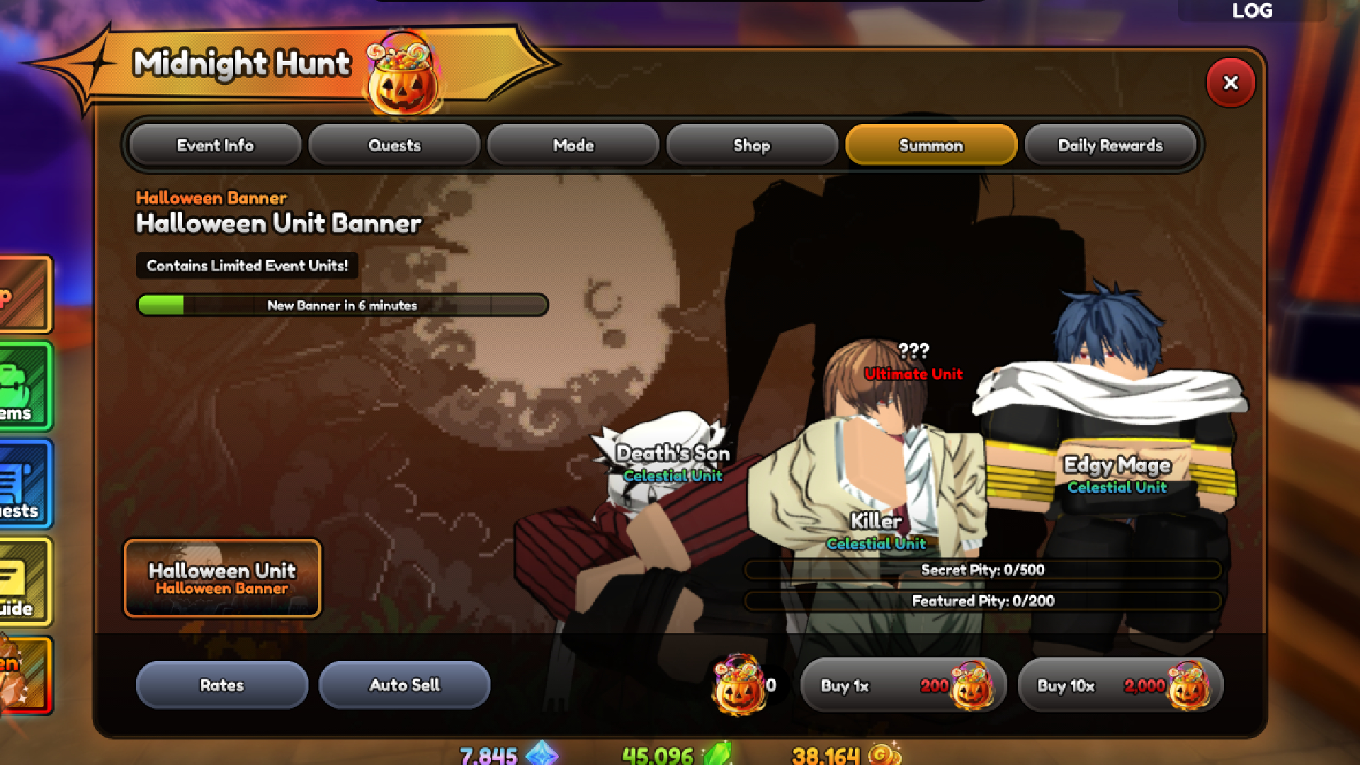 Summon on the Halloween Banner (Image via Roblox Corporation)