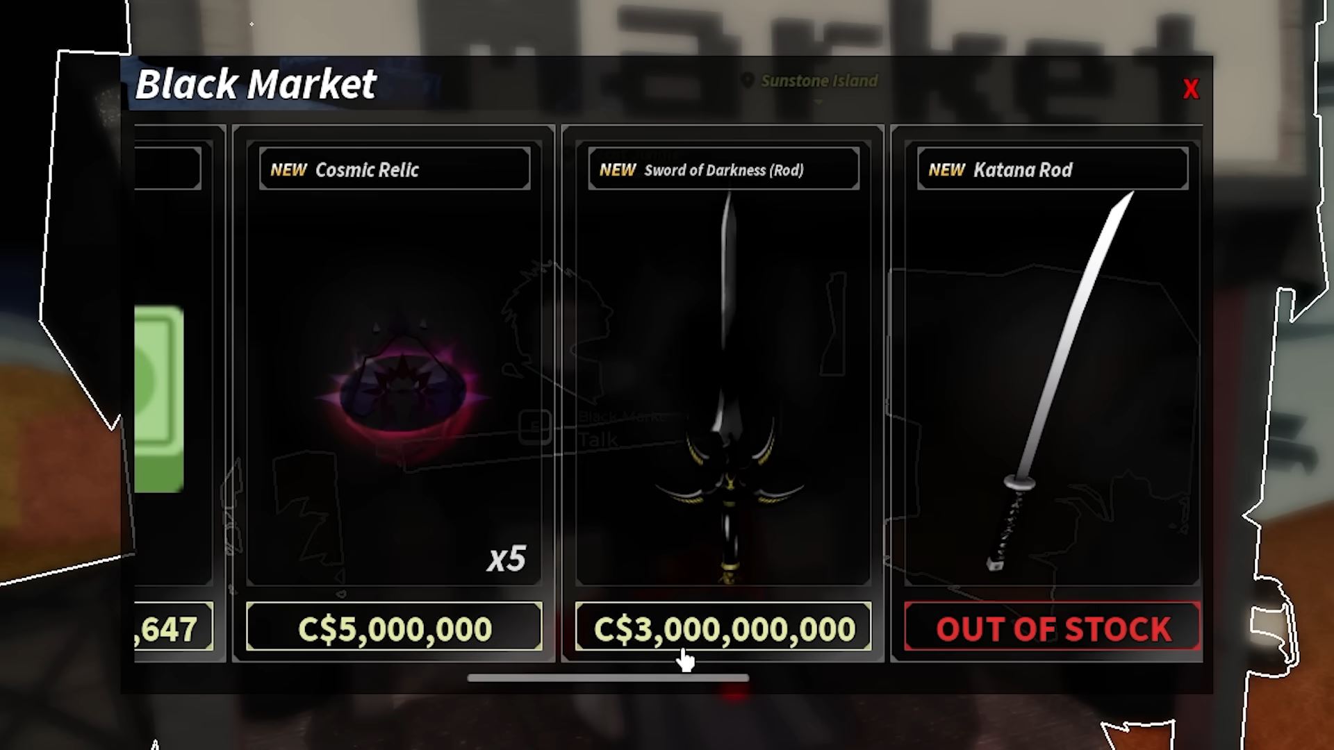 Sword of Darkness Rod (Image via Roblox Corporation)