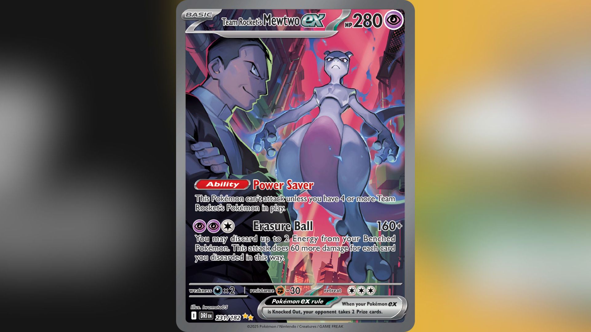 Team Rocket's Mewtwo ex Special Illustration Rare (Image via TPC)