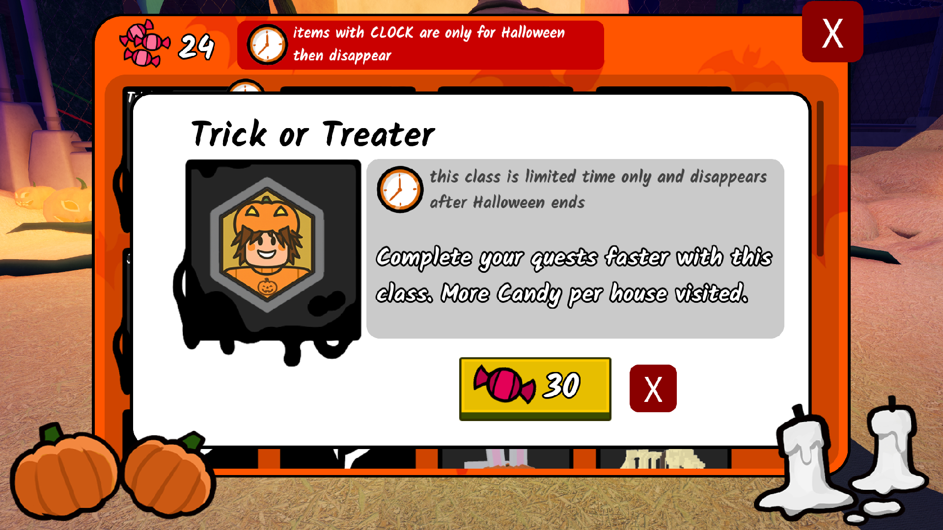 Trick or Treater Class (Image via Roblox Corporation)