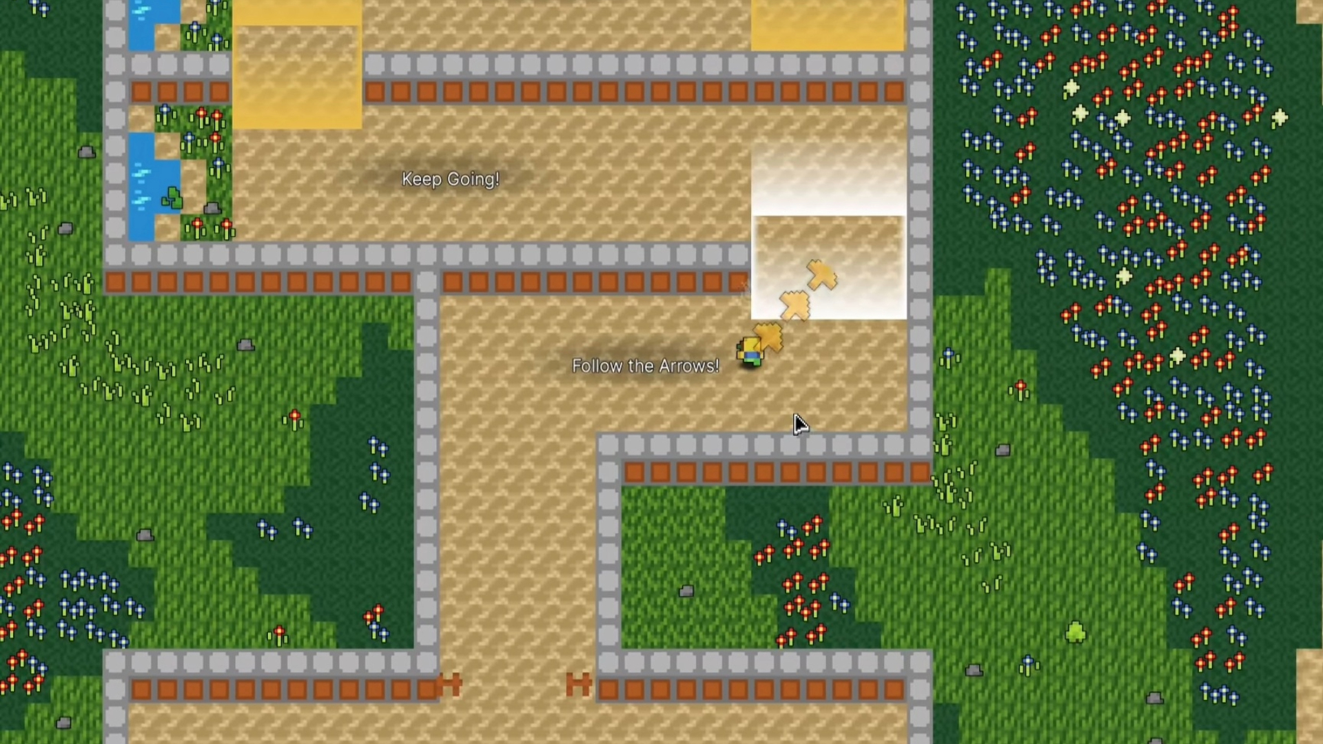 Tutorial section of the game