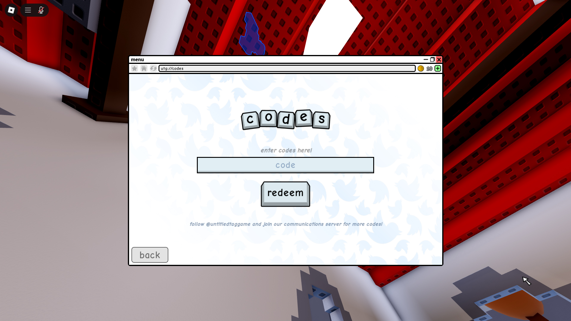 Redeem your codes here (Image via Roblox Corporation)