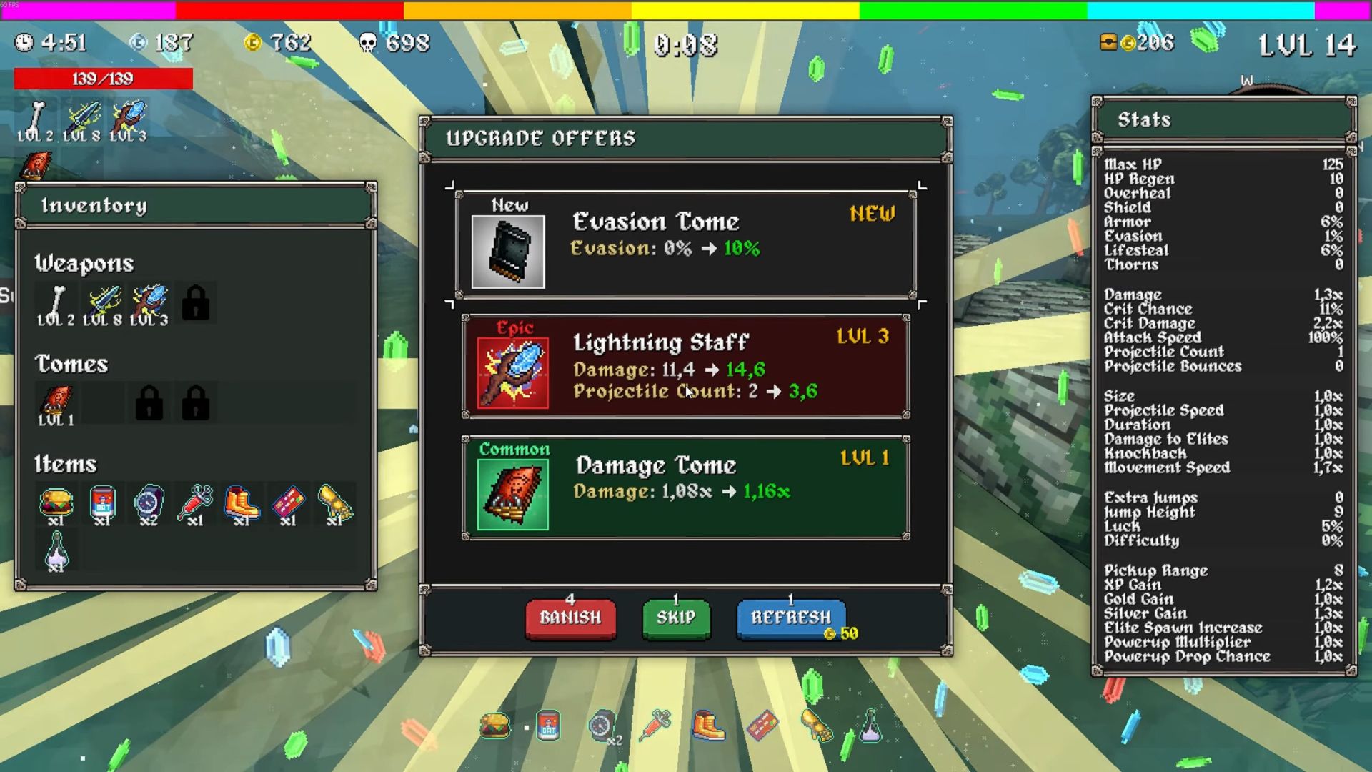 Tomes as Best Early Game items in Megabonk