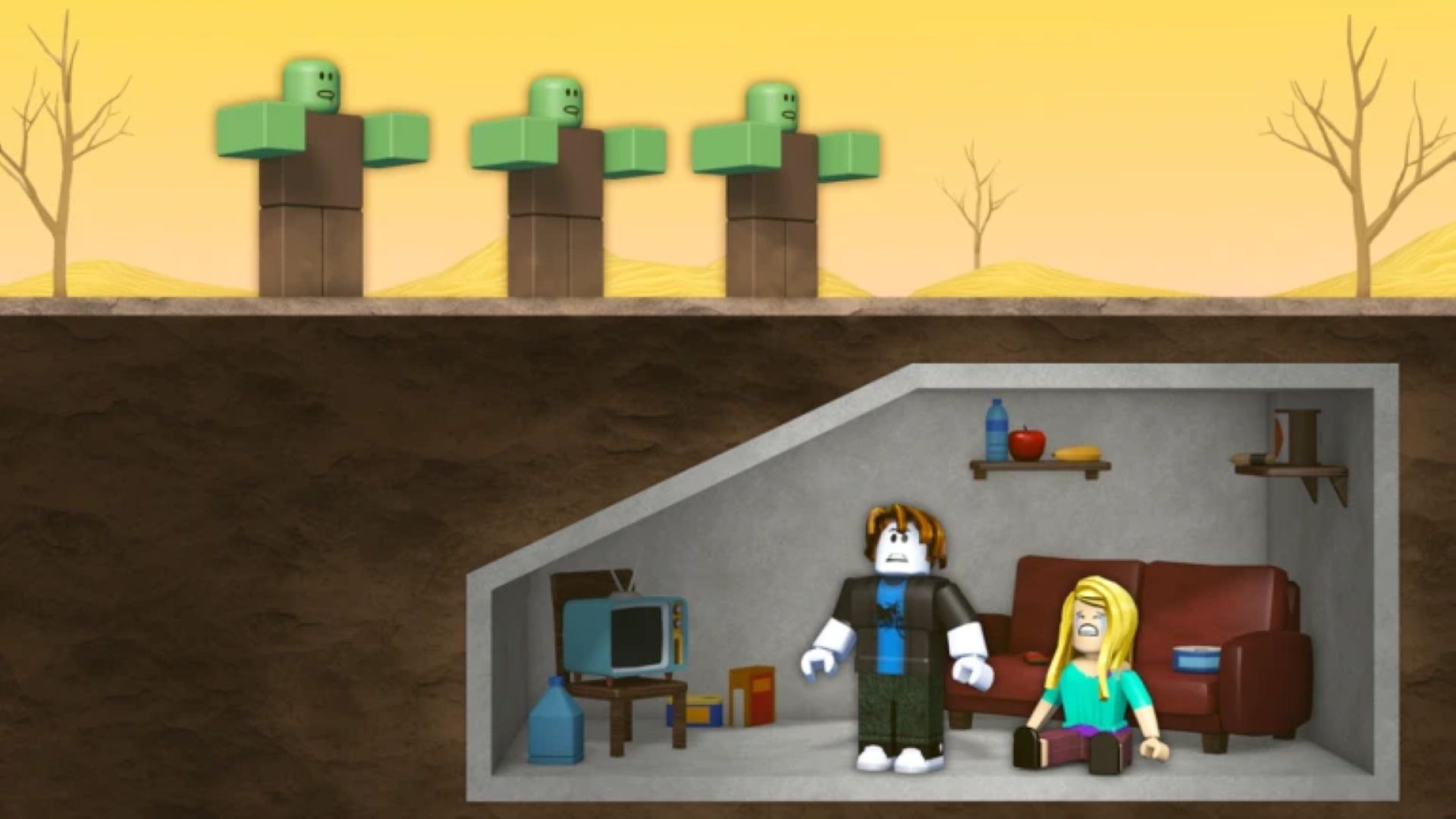 Starting a new run in Build a Bunker (Image via Roblox Corporation)