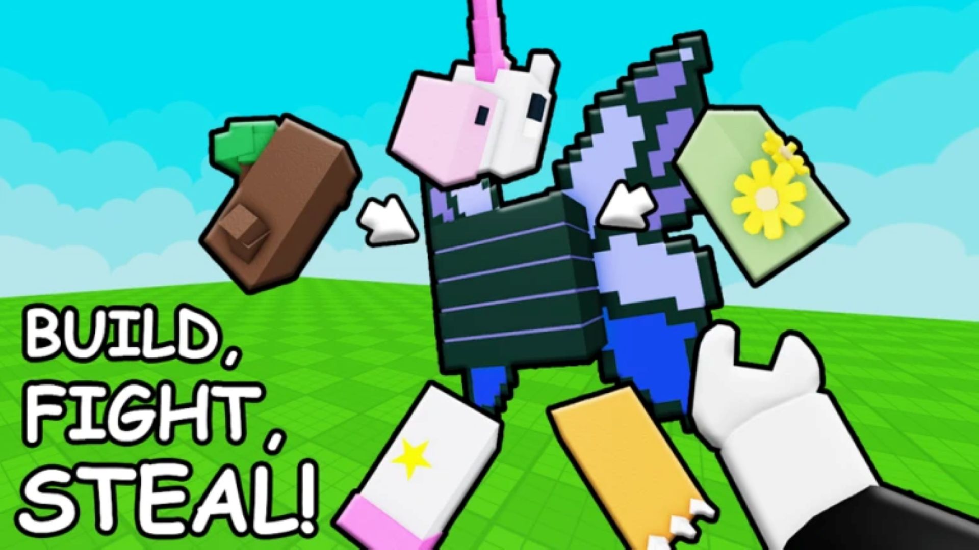 Learning the ropes of Build, Fight, Steal in Roblox (Image via Roblox Corporation)
