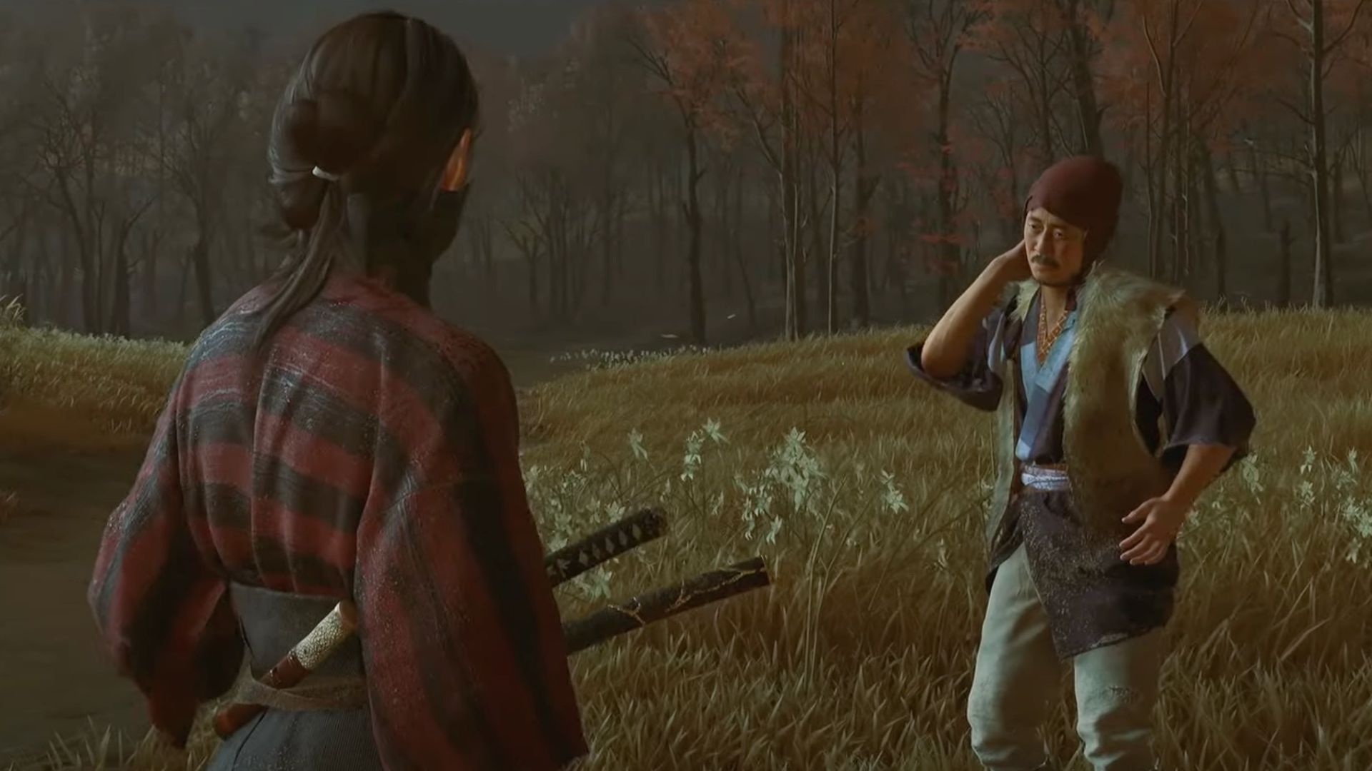 He will tell you he sold that exact mask to a woman named Miyo about a full moon ago. (Image via Sony Interactive Entertainment | @ZaFrostPet/YouTube)
