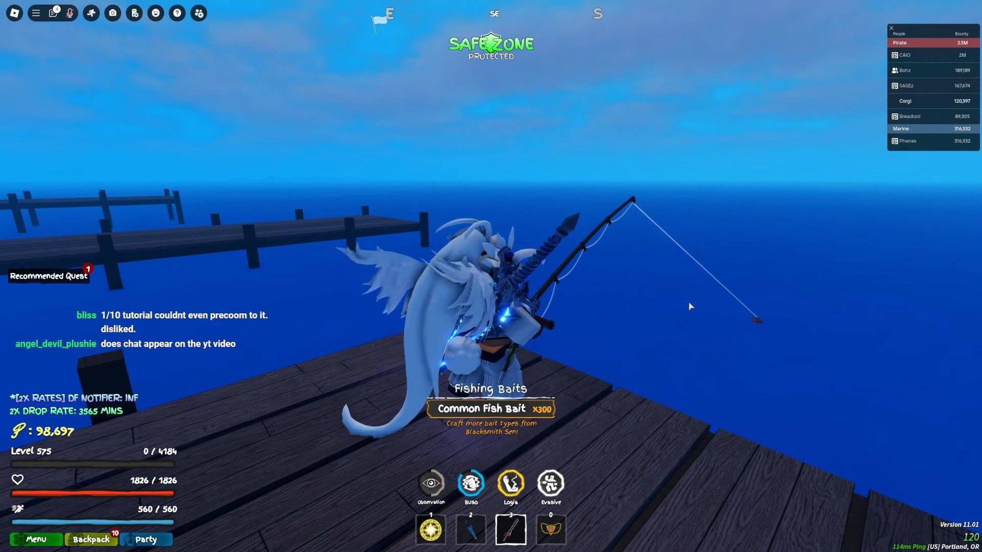 Fishing guide in Grand Piece Online (Image via Roblox Corporation/YouTube @Corgi)