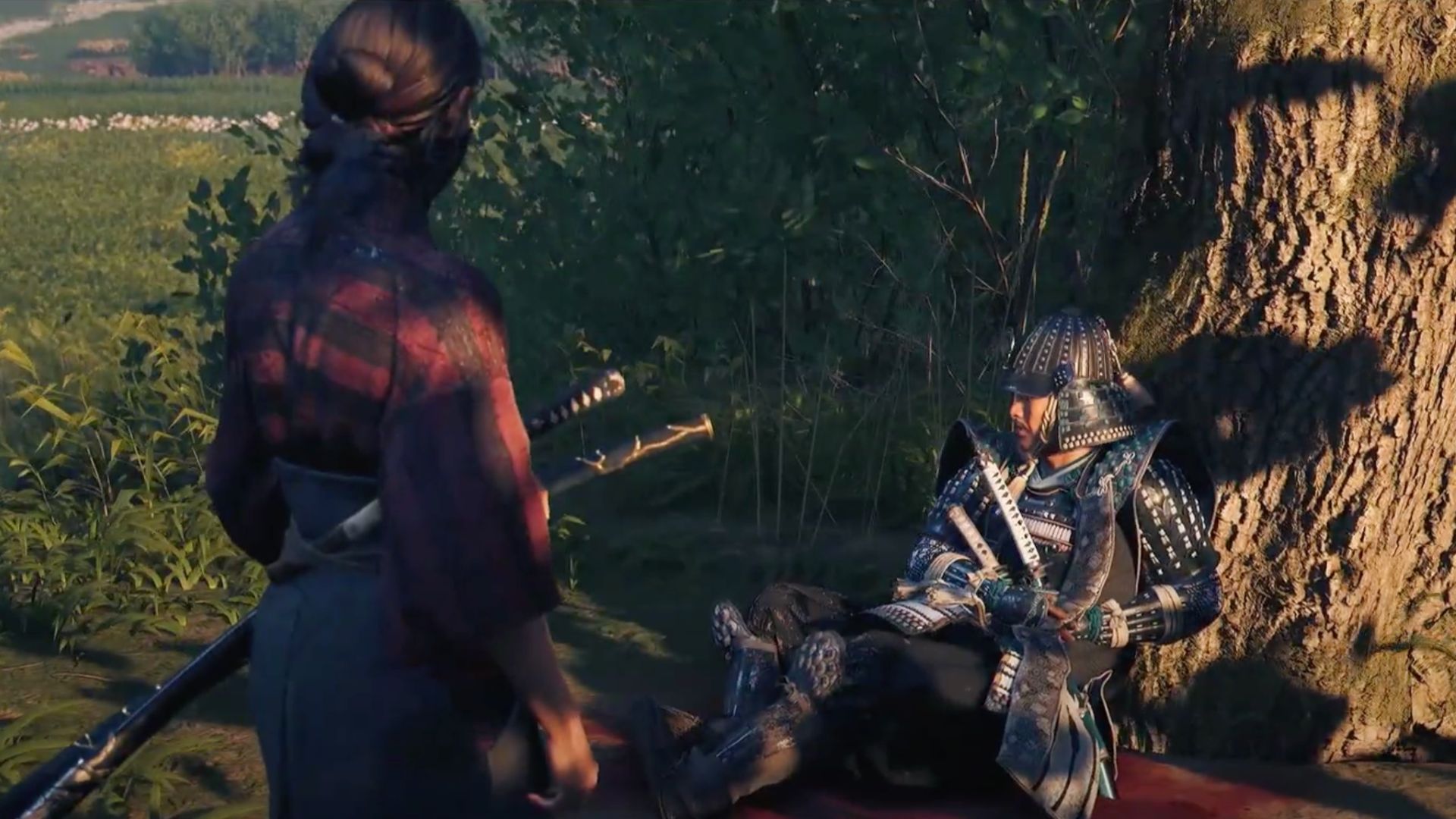 Atsu automatically walks up to the surviving scout. (Image via Sony Interactive Entertainment | @ZaFrostPet/YouTube)