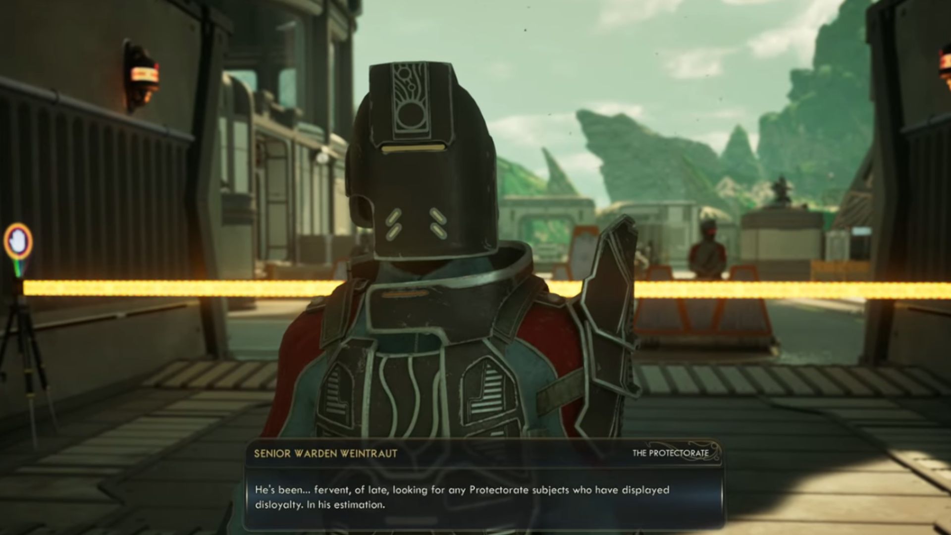 Talk to Senior Warden Weintraut (Source: Xbox Game Studios | GuidingLight/YouTube)