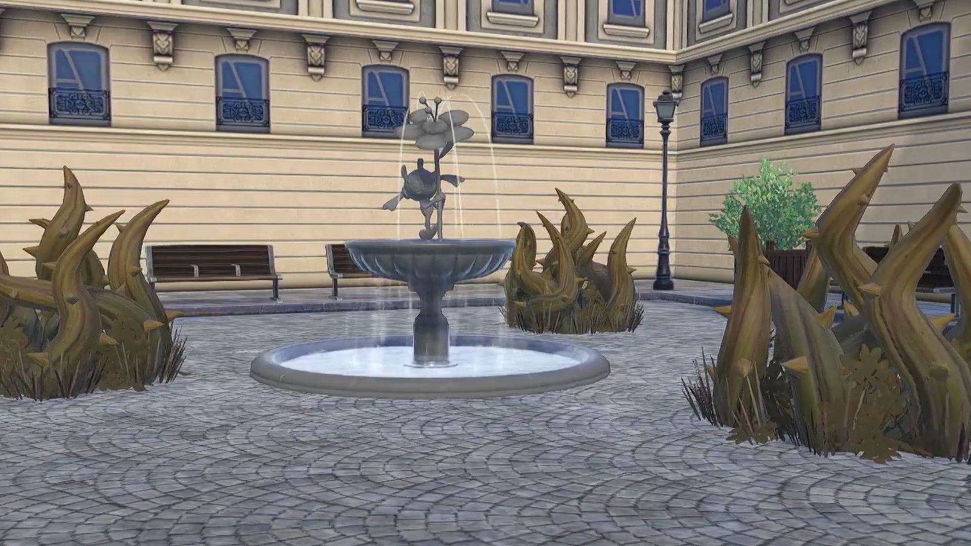Burn away all the brambles blocking the fountain. (Image via TPC | @WoW Quests/YouTube)