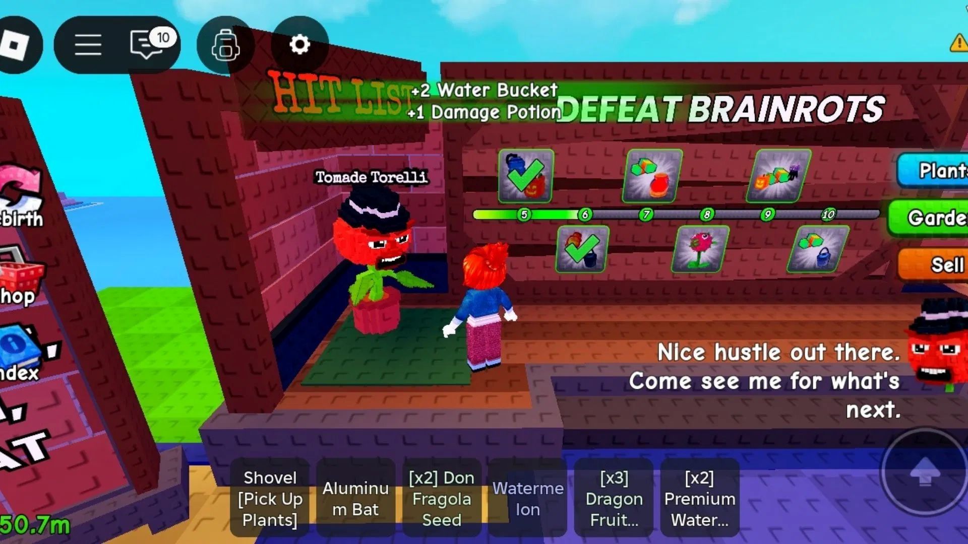 Unlocking the Tomade Torelli in Plants vs Brainrots (Image via Roblox Corporation)