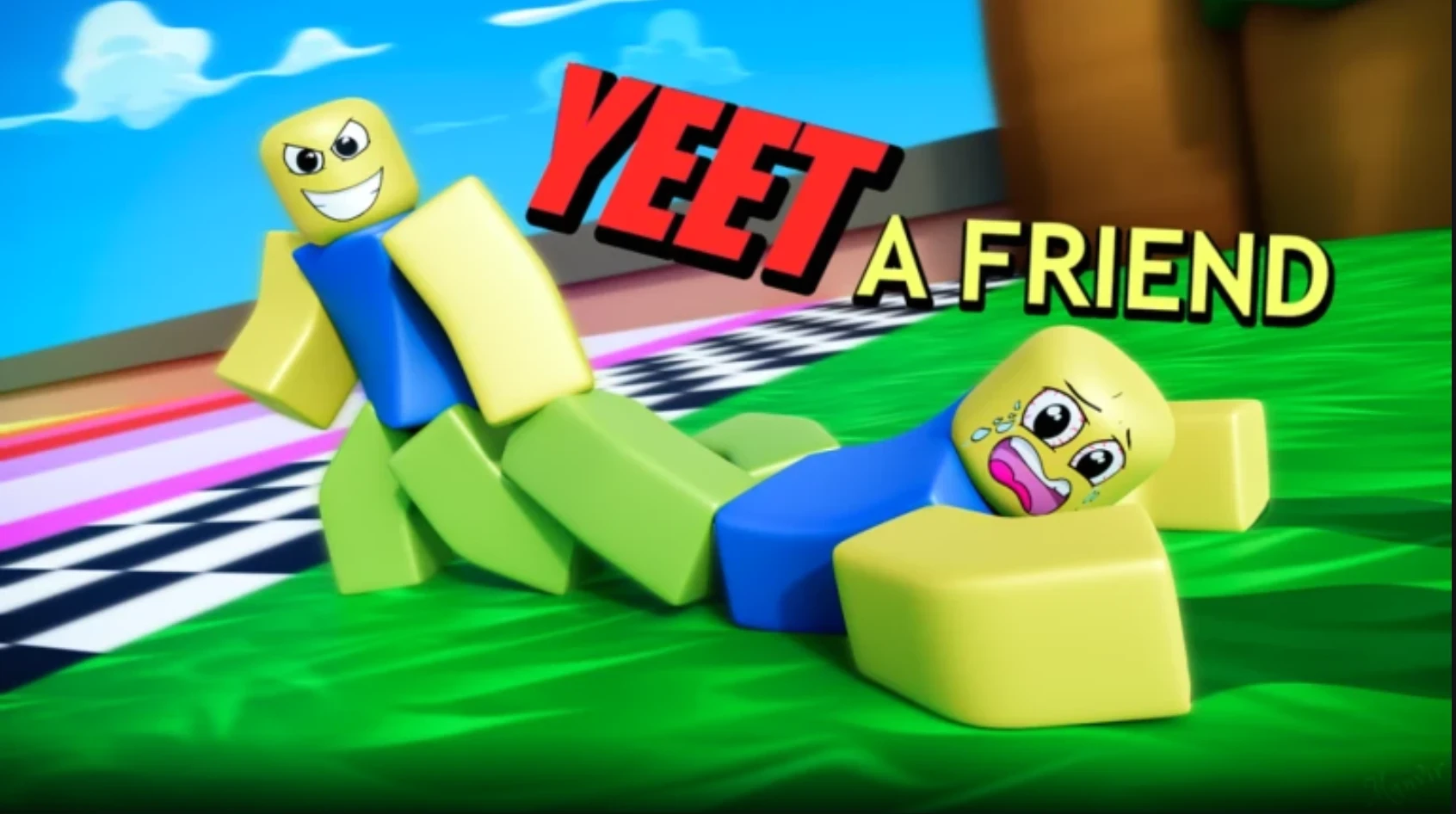 All the codes of Yeet A Friend! (Image via Roblox Corporation)