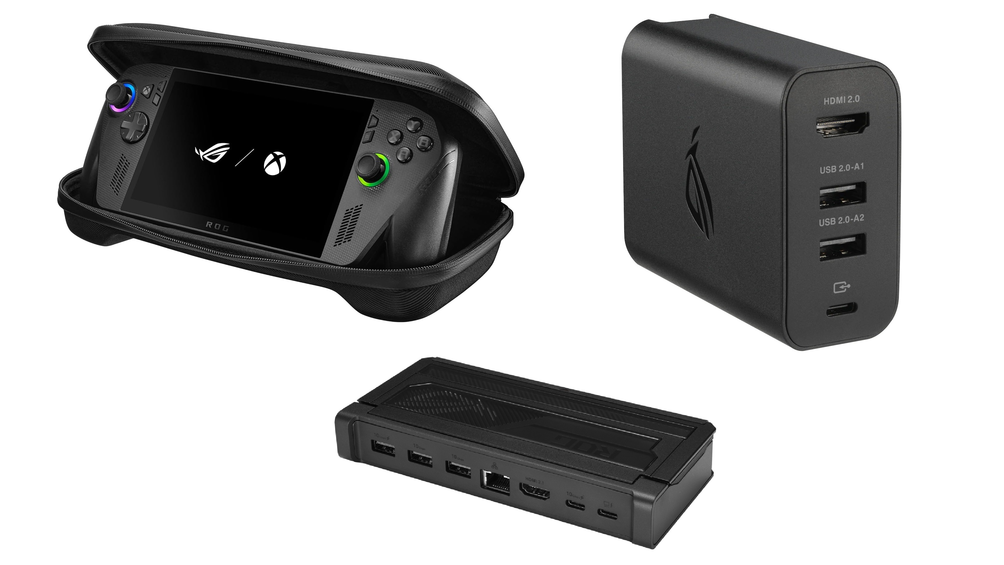 Picture of a collection of accessories for ROG Xbox Ally X