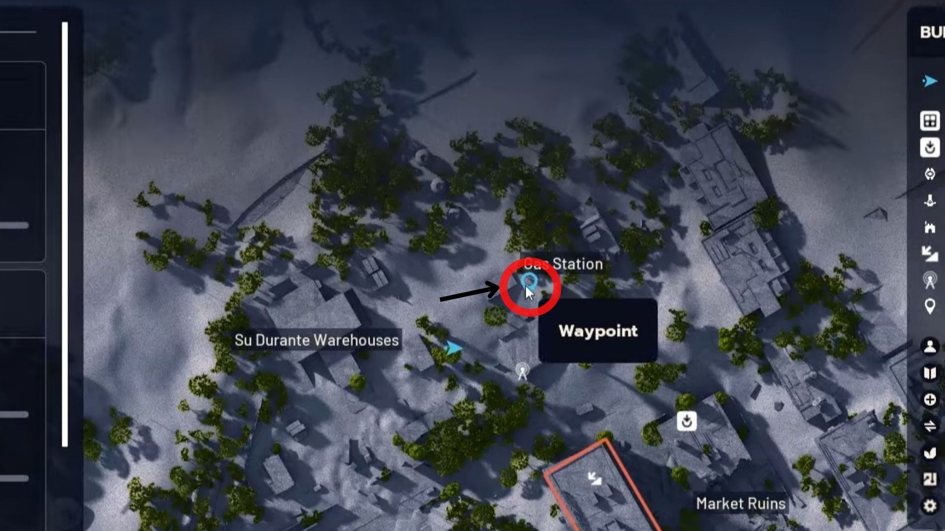 Industrial Espionage weapon cache location (Image via Embark Studios)