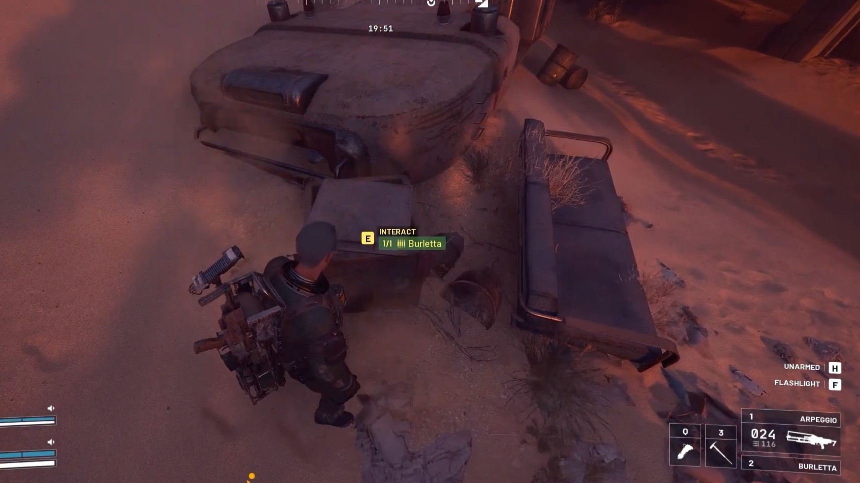 Interact with the weapon cache (Image via Embark Studios)