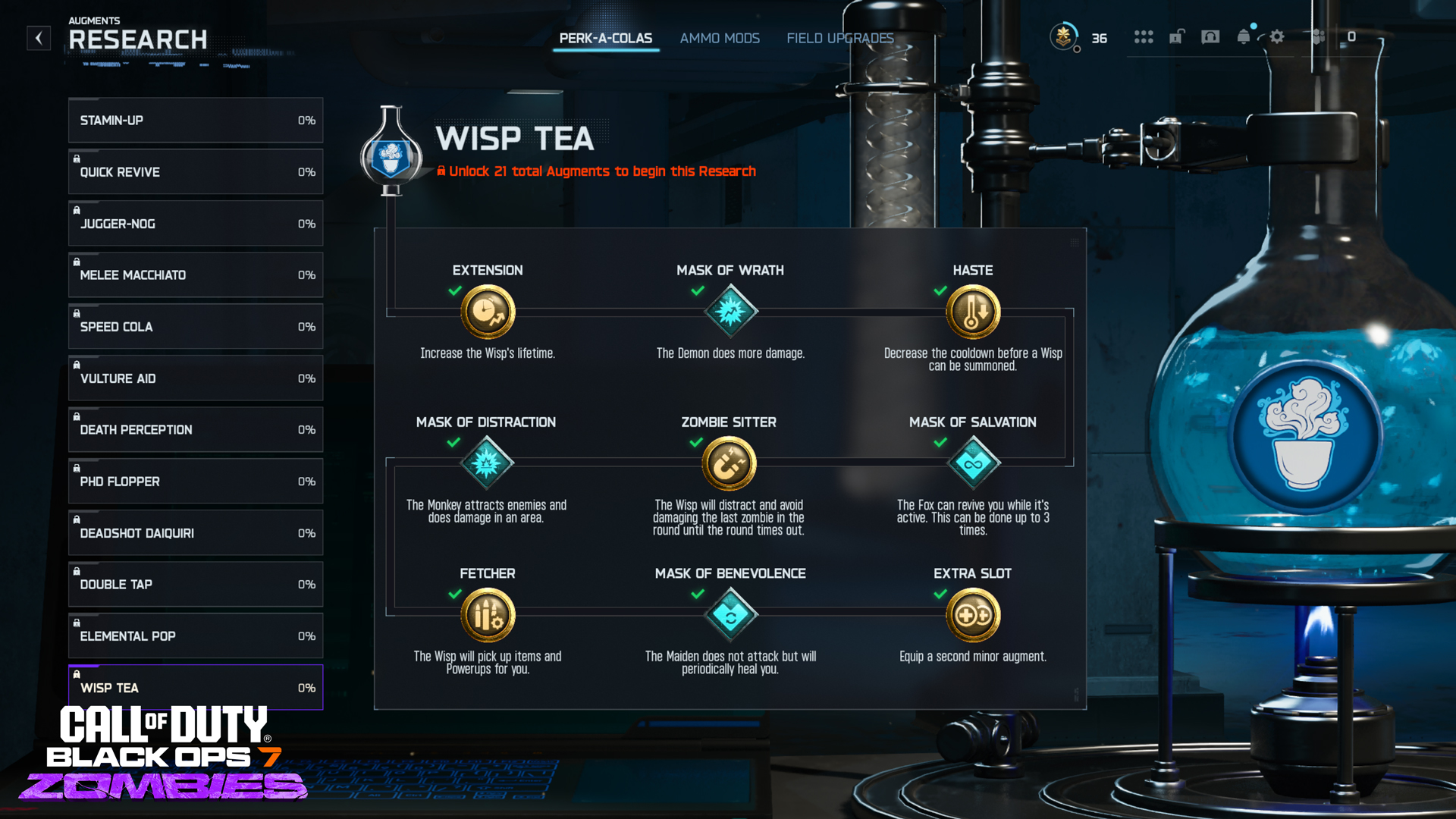 use Augment Research to unlock all perks (Source: Activision)