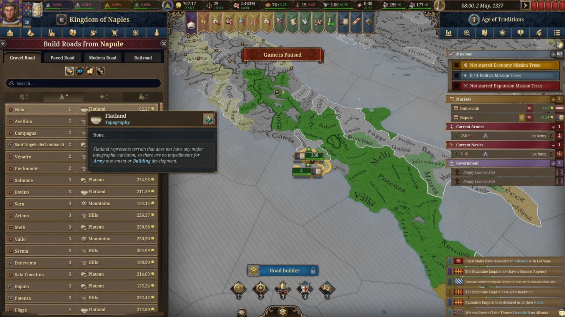 Building Roads in Europa Universalis 5