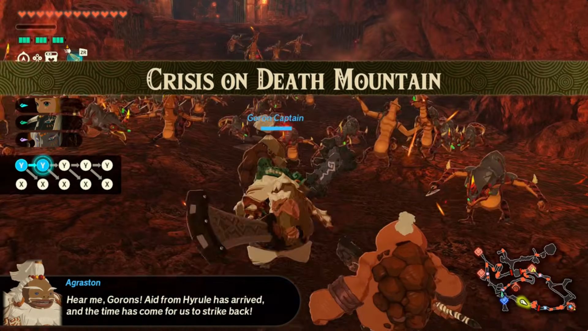 Crisis on Death Mountain Quest in Hyrule Warriors - Rescue Goron Soldiers