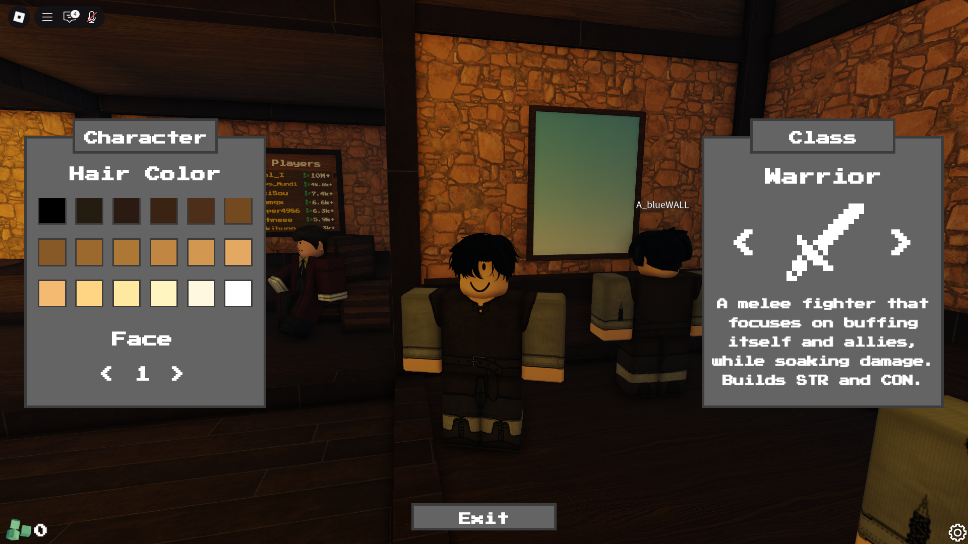 Warrior class (Image via Roblox Corporation)