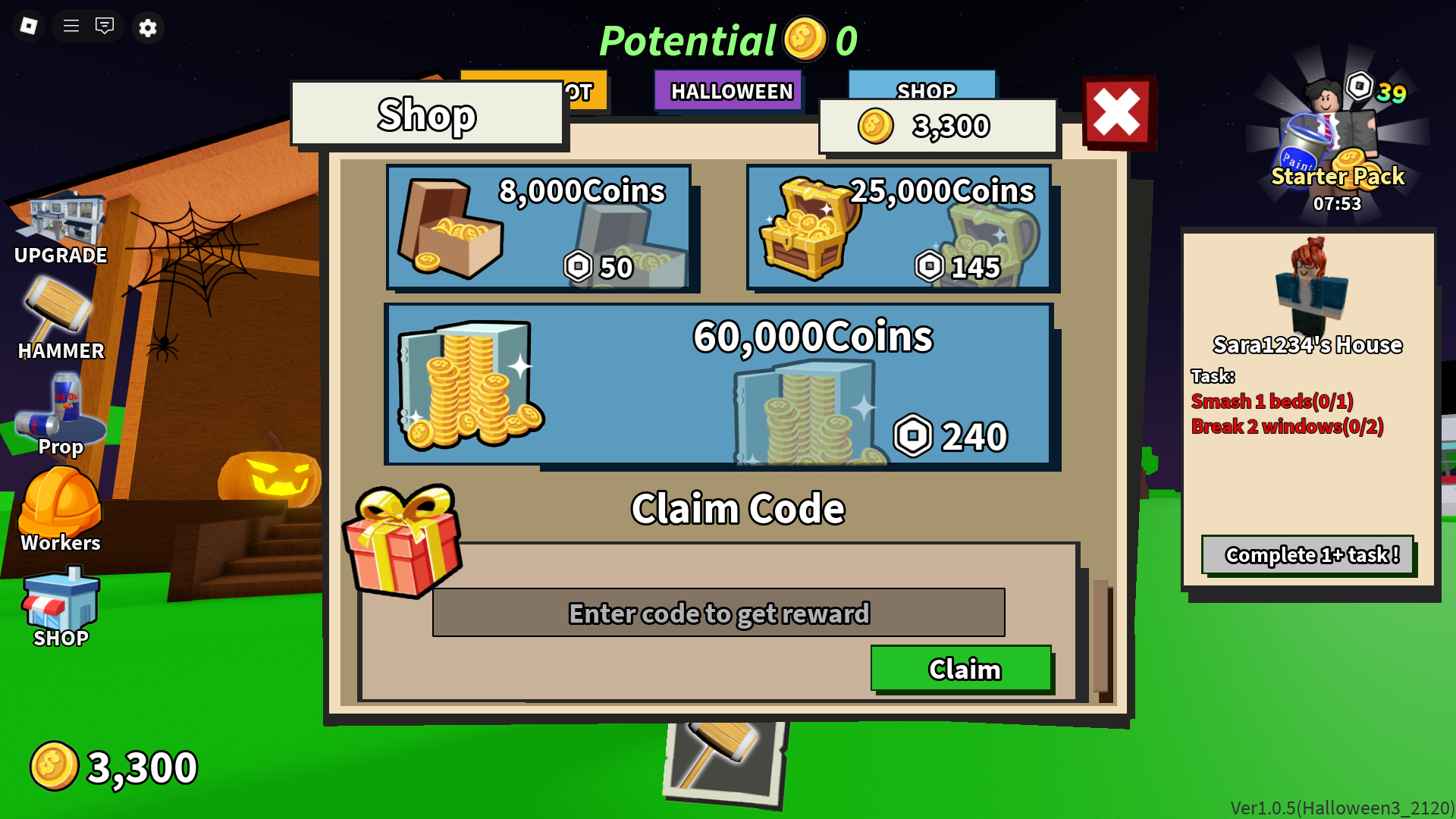 Redeeming codes (Image via Roblox Corporation)