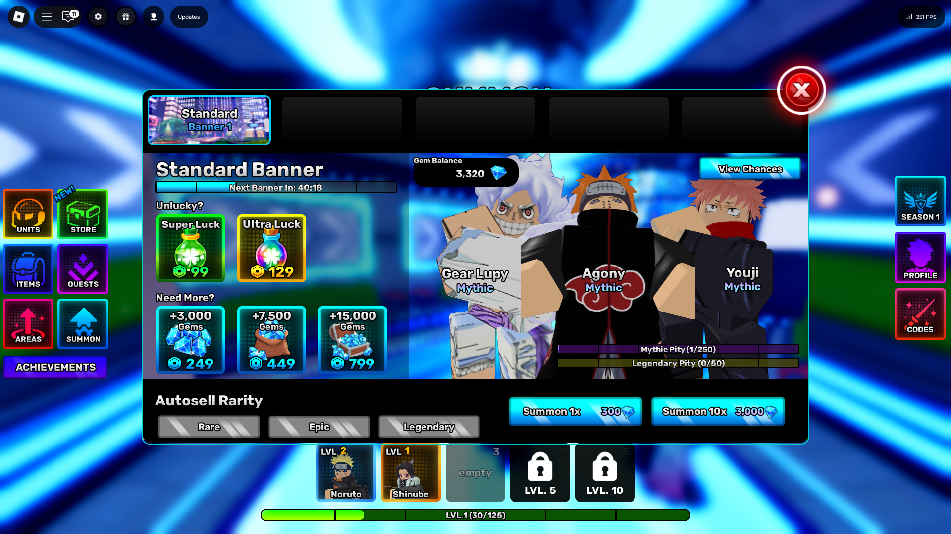 Summoning new units (Image via Roblox Corporation)