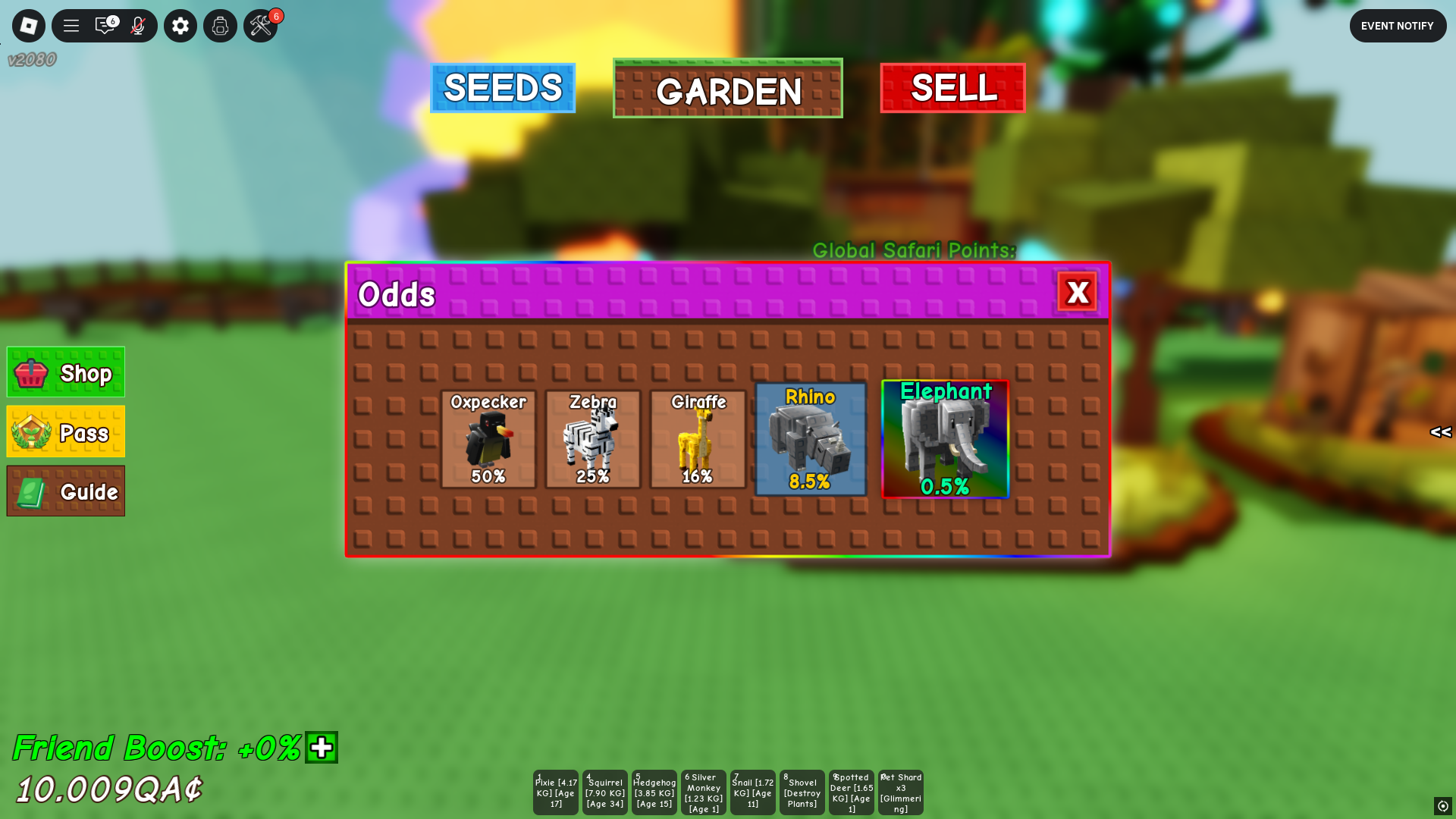 Safari Egg odds (Image via Roblox Corporation)