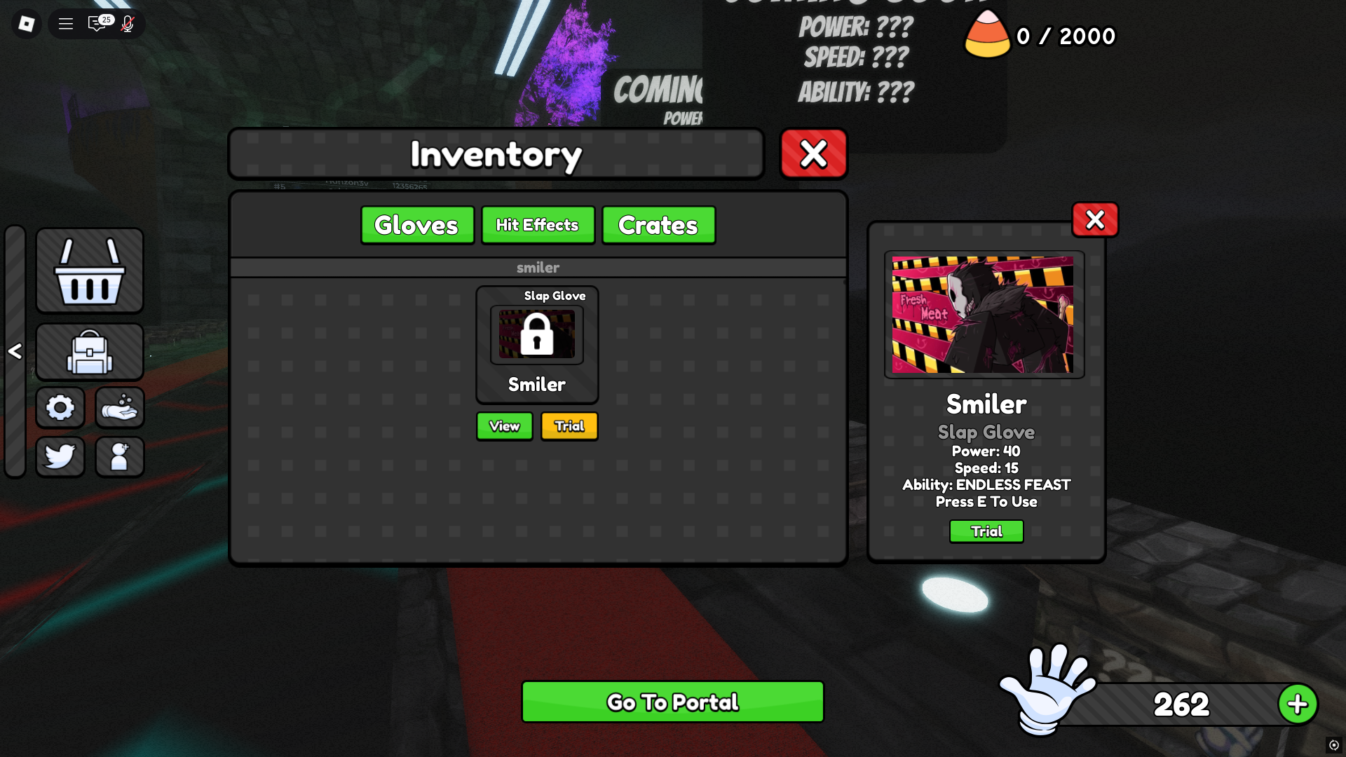 Smiler Glove Stats (Image via Roblox Corporation)