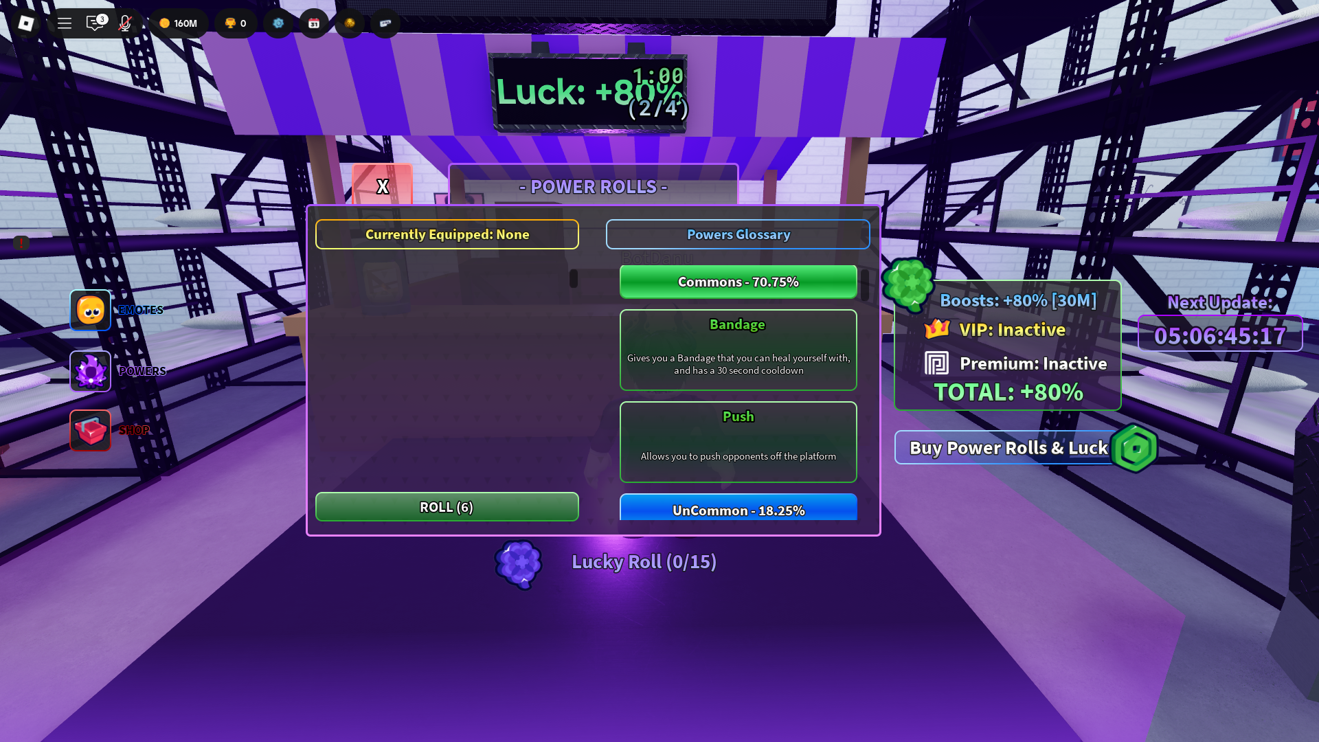 Power rolls (Image via Roblox Corporation)