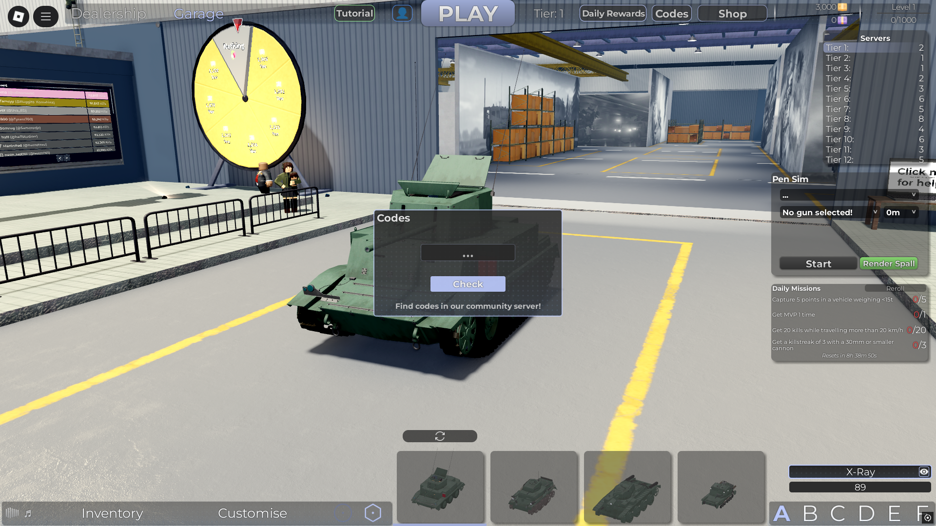 Redeeming codes (Image via Roblox Corporation)