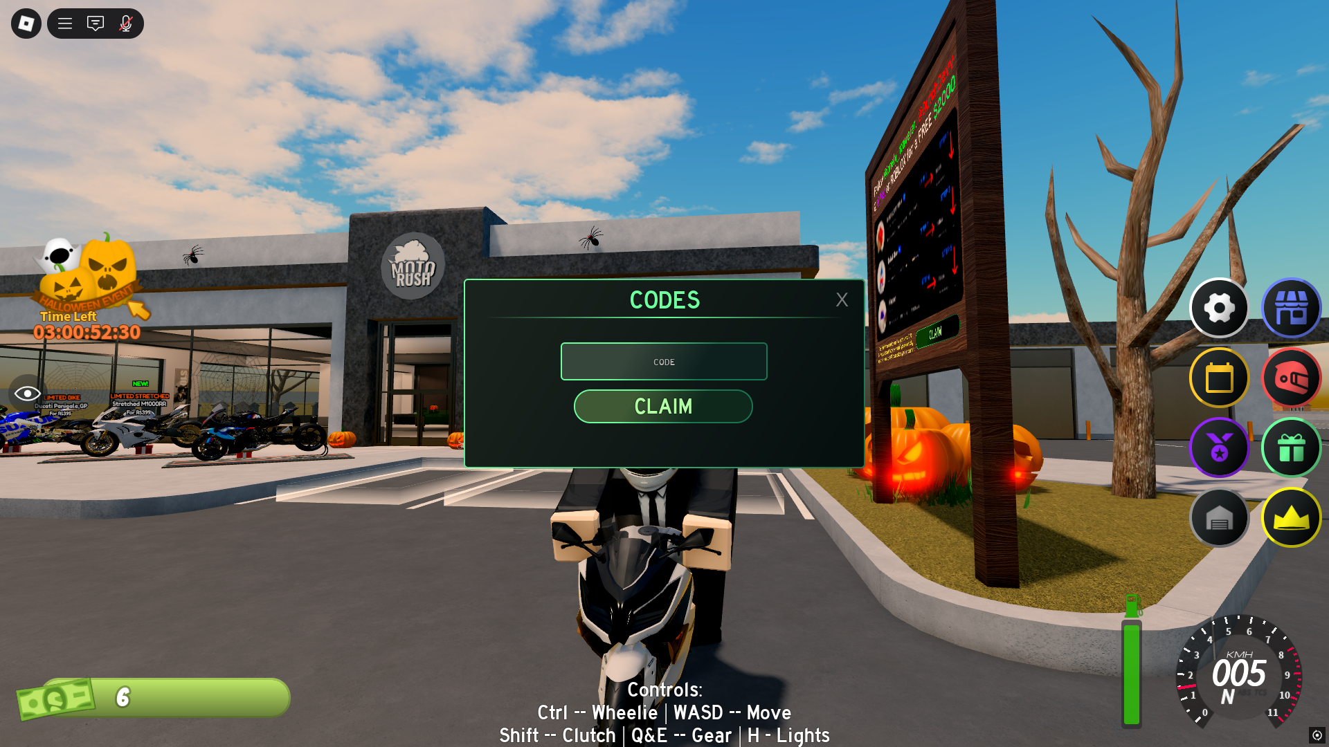 Redeeming codes (Image via Roblox Corporation)