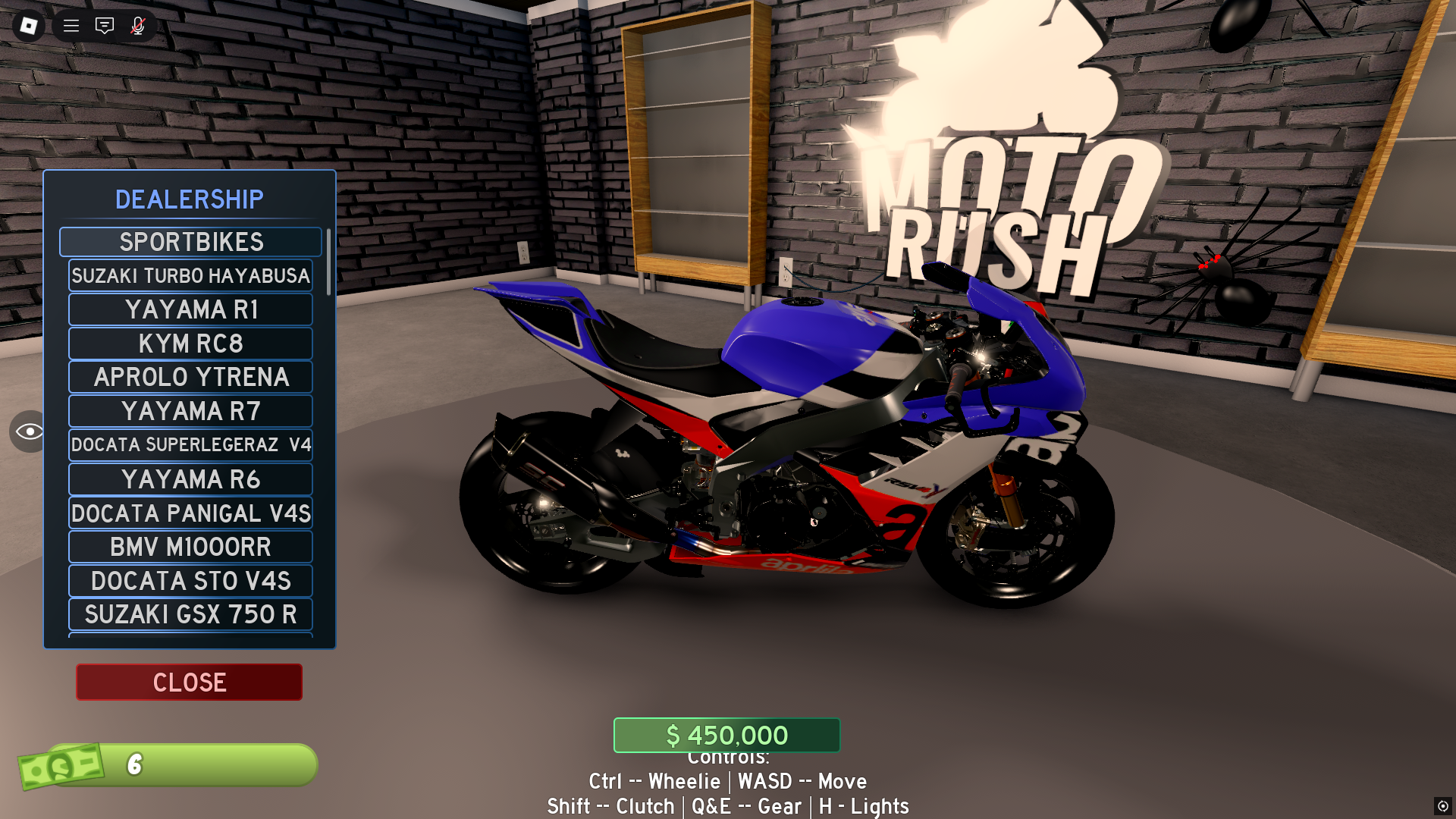 Buying new bikes (Image via Roblox Corporation)